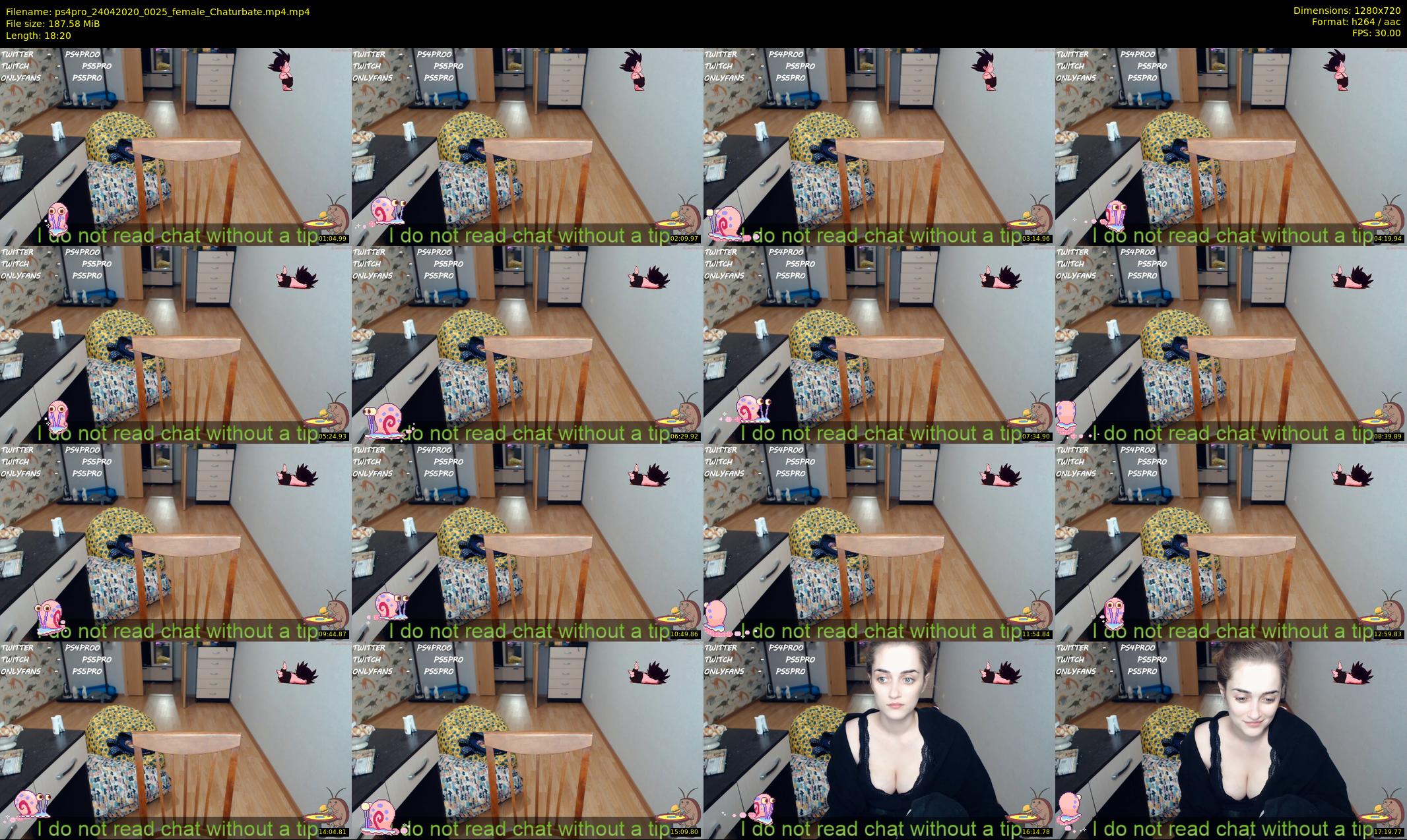 ps4pro — 19 minute Chaturbate female cam show recording, 720p, Apr 24, 2020