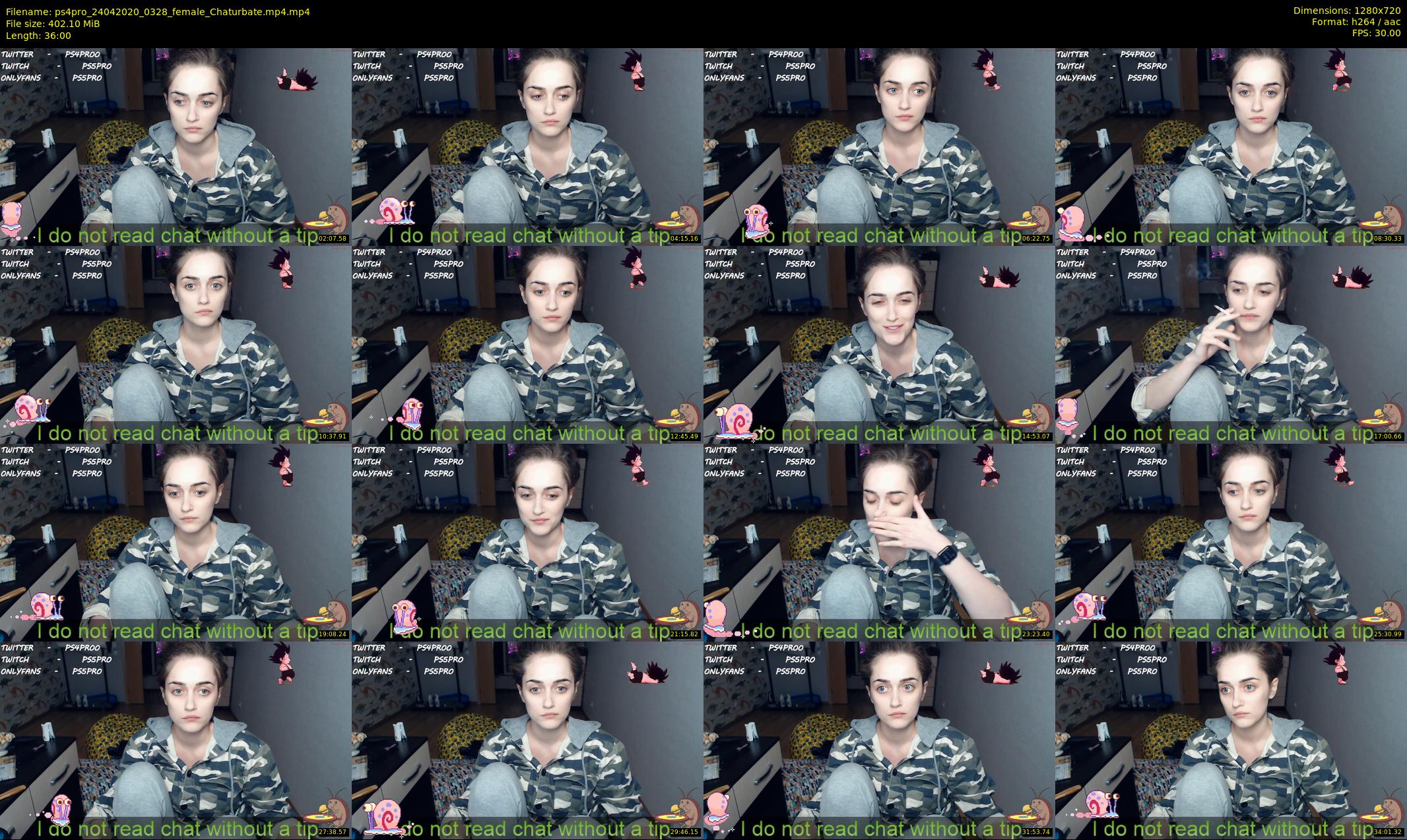 ps4pro — 36 minute Chaturbate female cam show recording, 720p, Apr 24, 2020