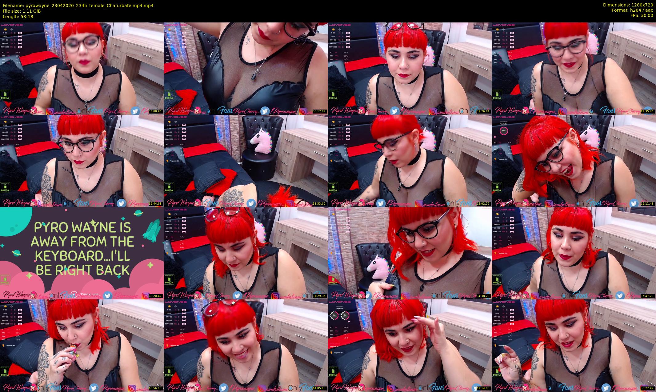 pyrowayne — 54 minute Chaturbate female cam show recording, 720p, Apr 23, 2020