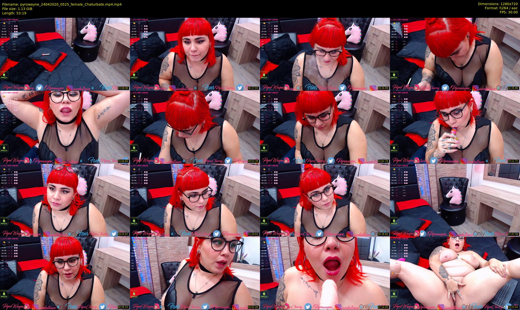 pyrowayne — 54 minute Chaturbate female cam show recording, 720p, Apr 24, 2020