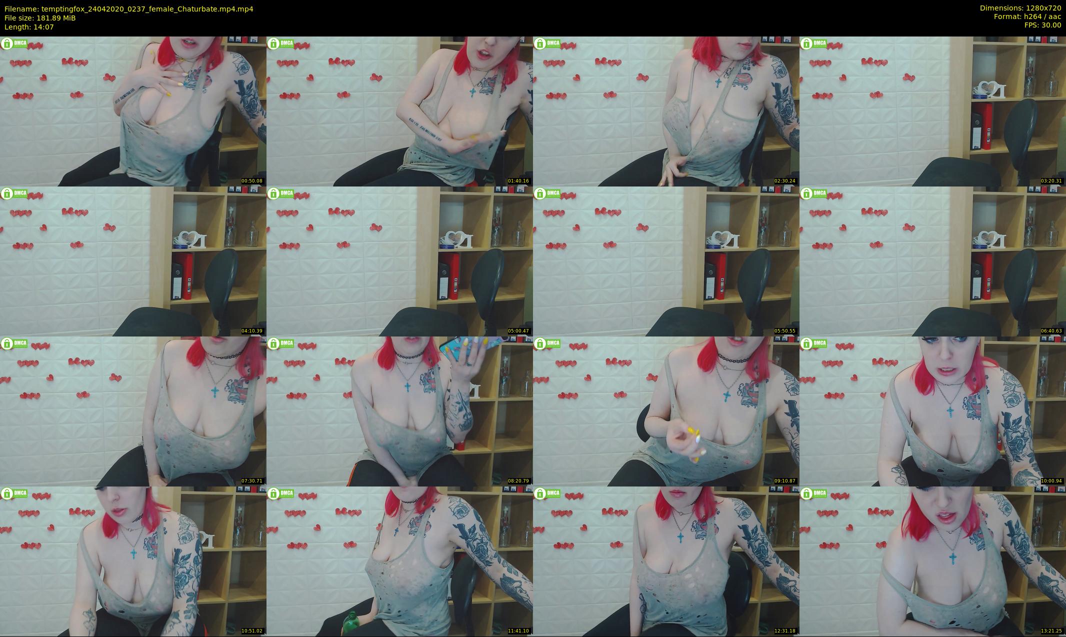 temptingfox — 15 minute Chaturbate female cam show recording, 720p, Apr 24, 2020
