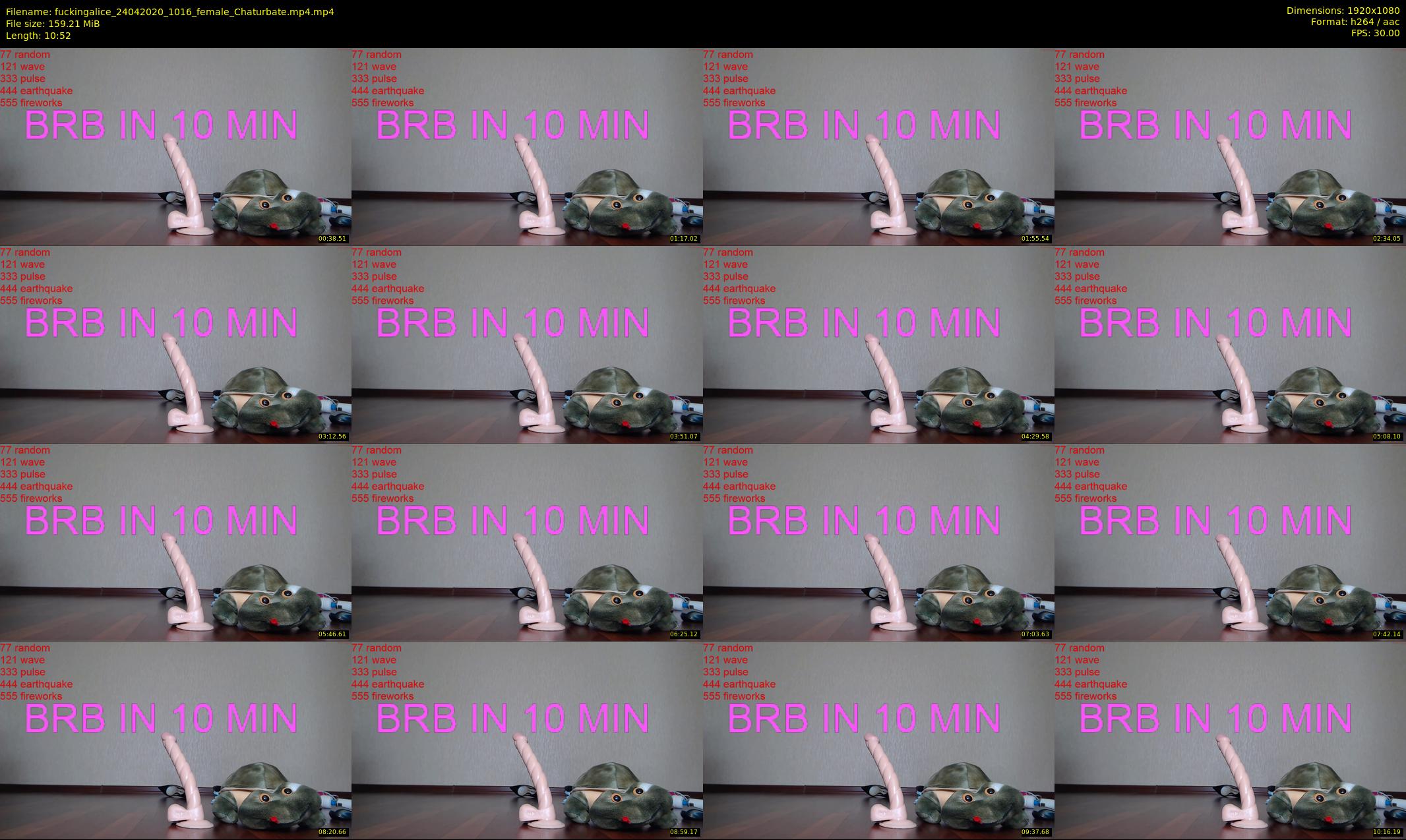 fuckingalice — 11 minute Chaturbate female cam show recording, 1080p, Apr 24, 2020
