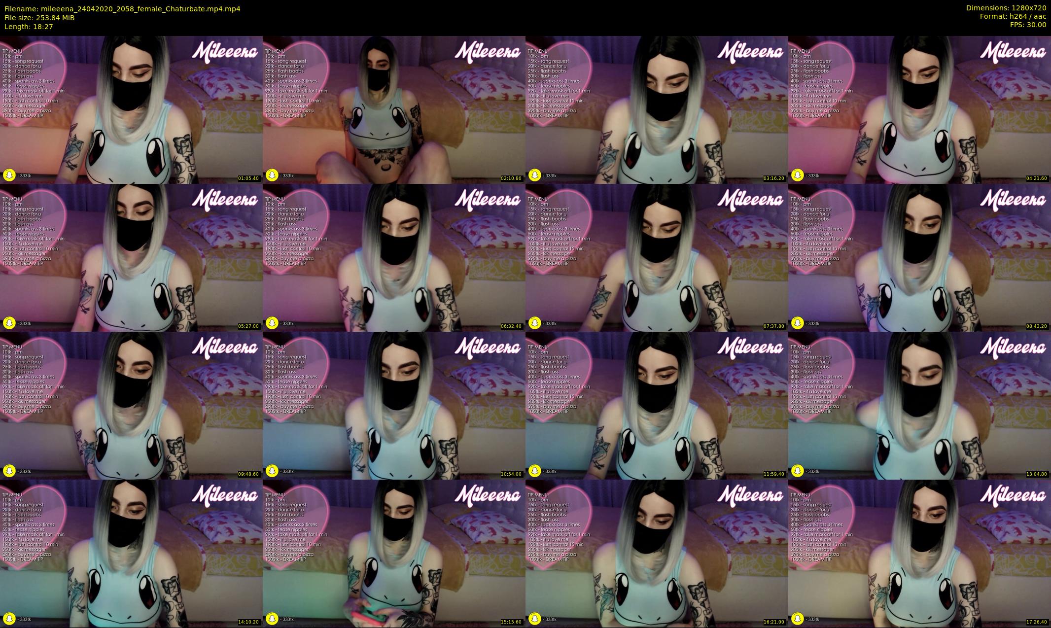 mileeena — 19 minute Chaturbate female cam show recording, 720p, Apr 24, 2020