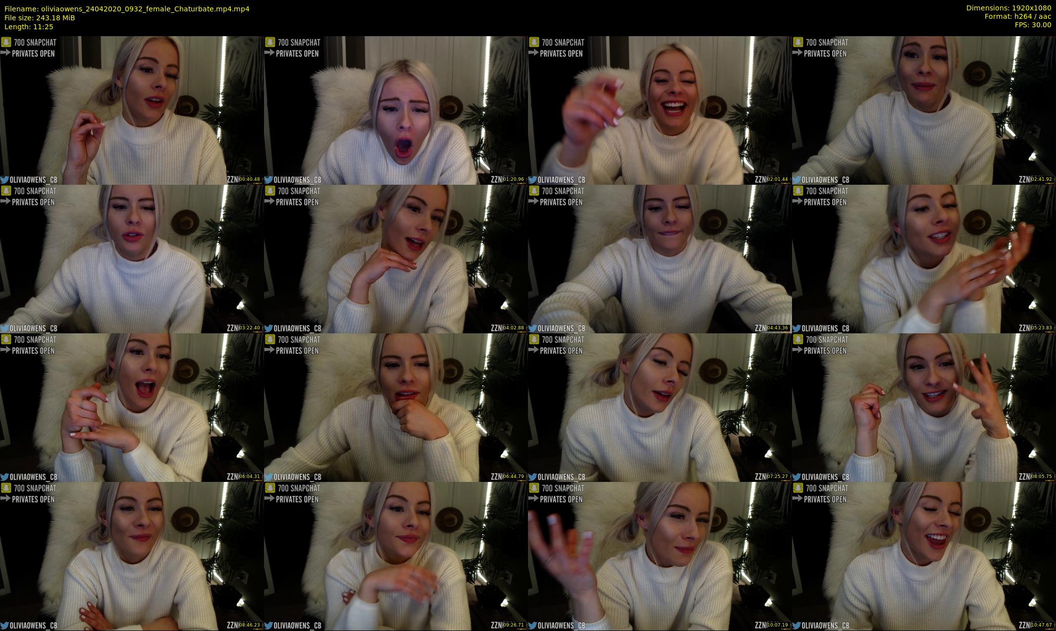 oliviaowens — 12 minute Chaturbate female cam show recording, 1080p, Apr 24, 2020