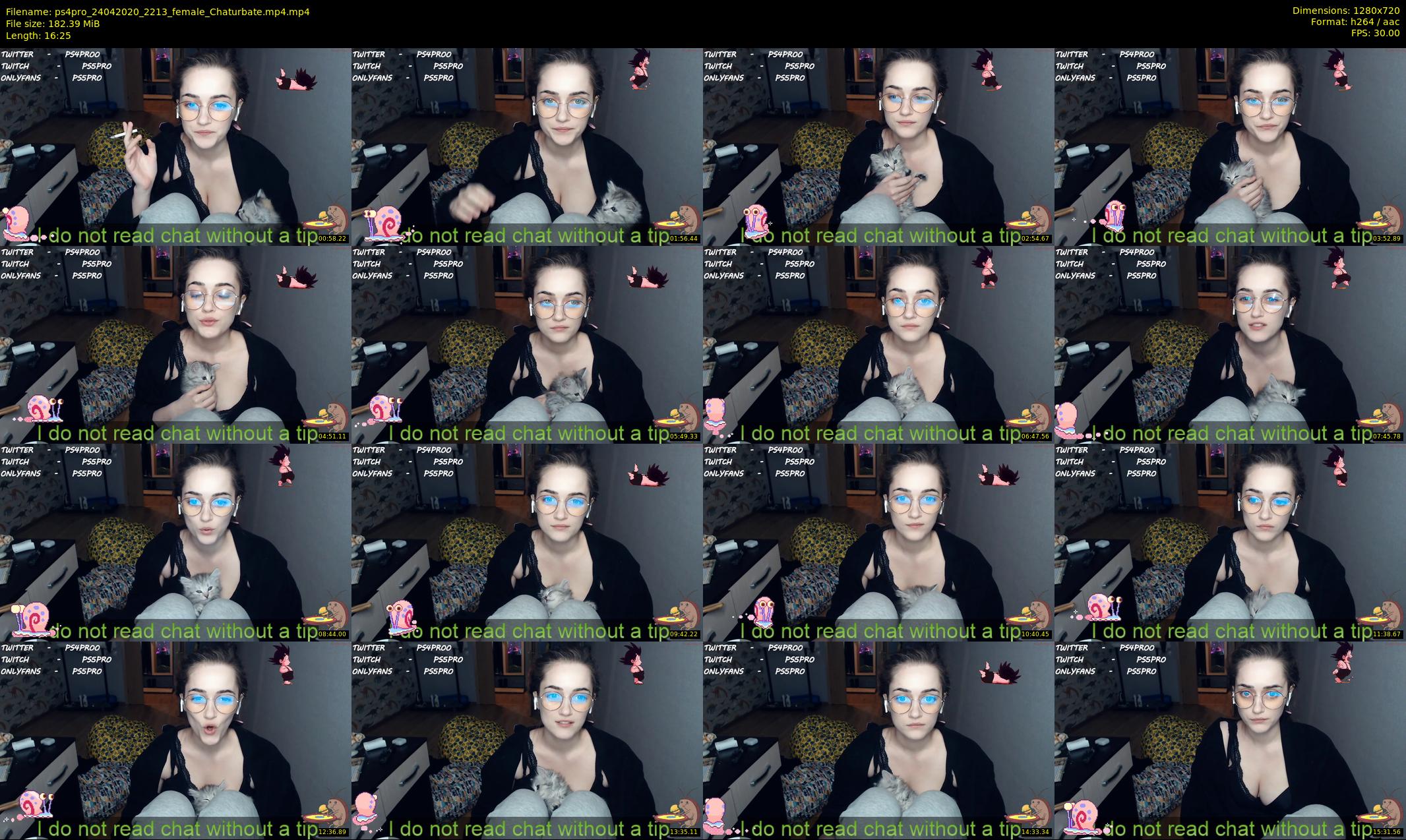 ps4pro — 17 minute Chaturbate female cam show recording, 720p, Apr 24, 2020