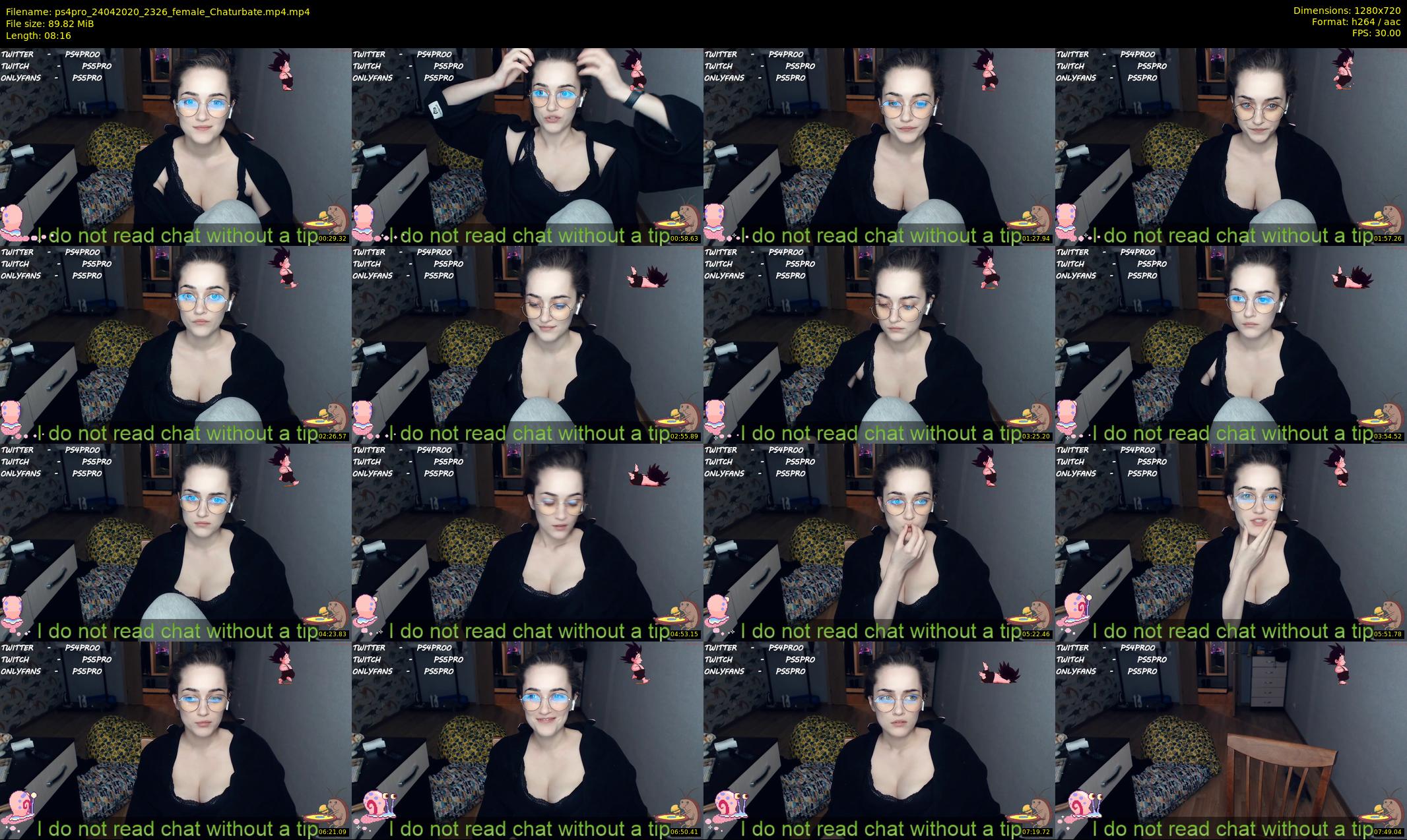 ps4pro — 9 minute Chaturbate female cam show recording, 720p, Apr 24, 2020