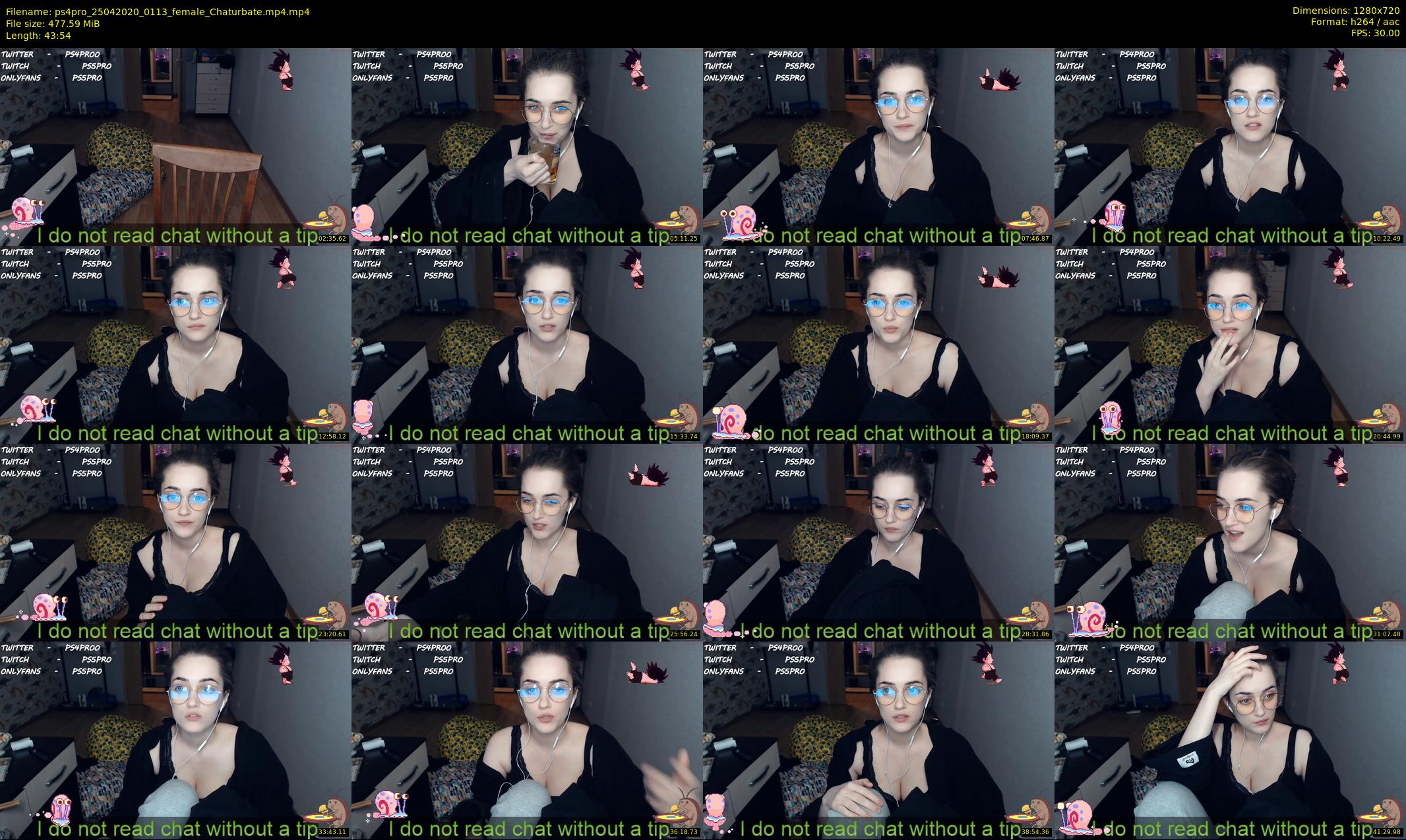 ps4pro — 44 minute Chaturbate female cam show recording, 720p, Apr 25, 2020