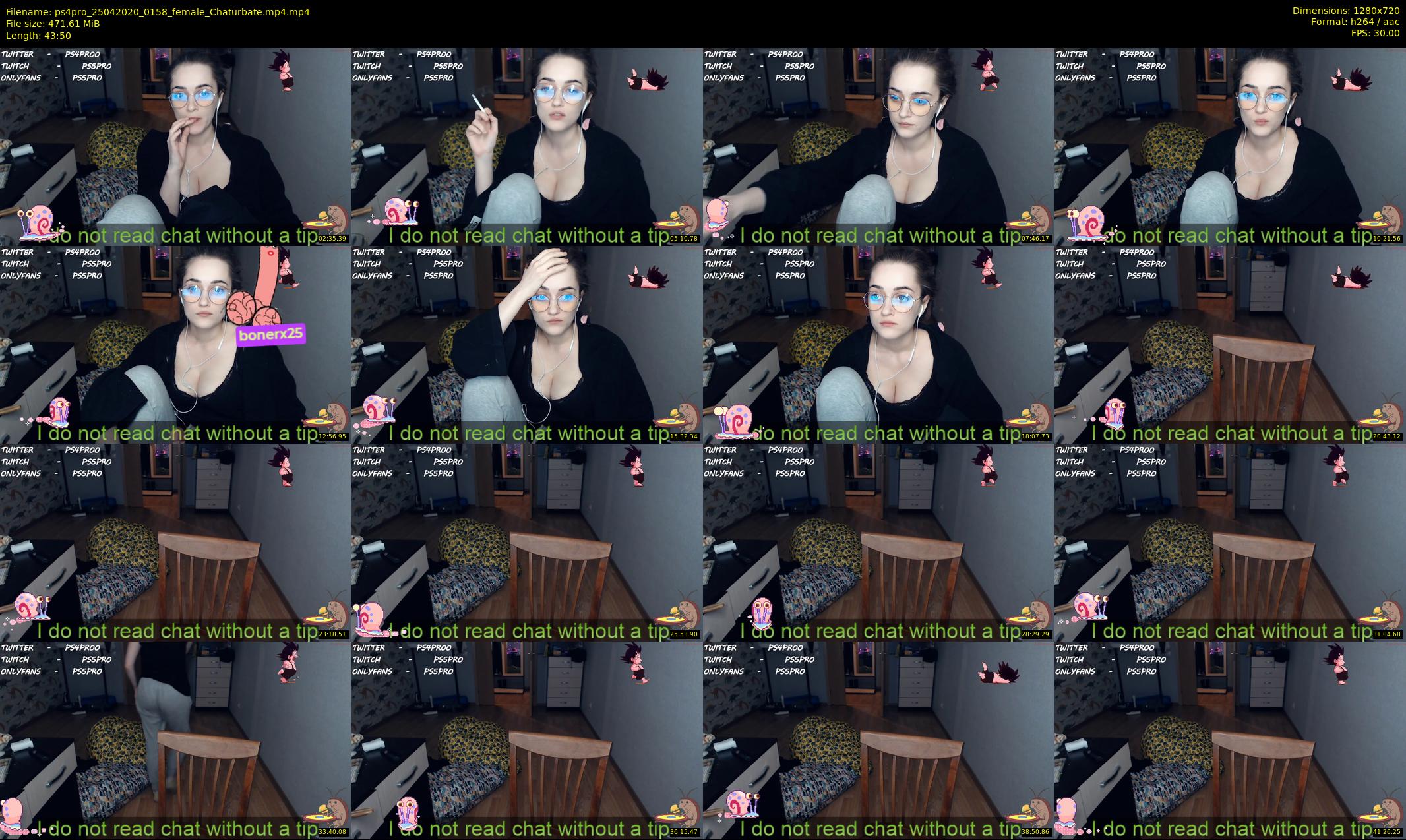 ps4pro — 44 minute Chaturbate female cam show recording, 720p, Apr 25, 2020