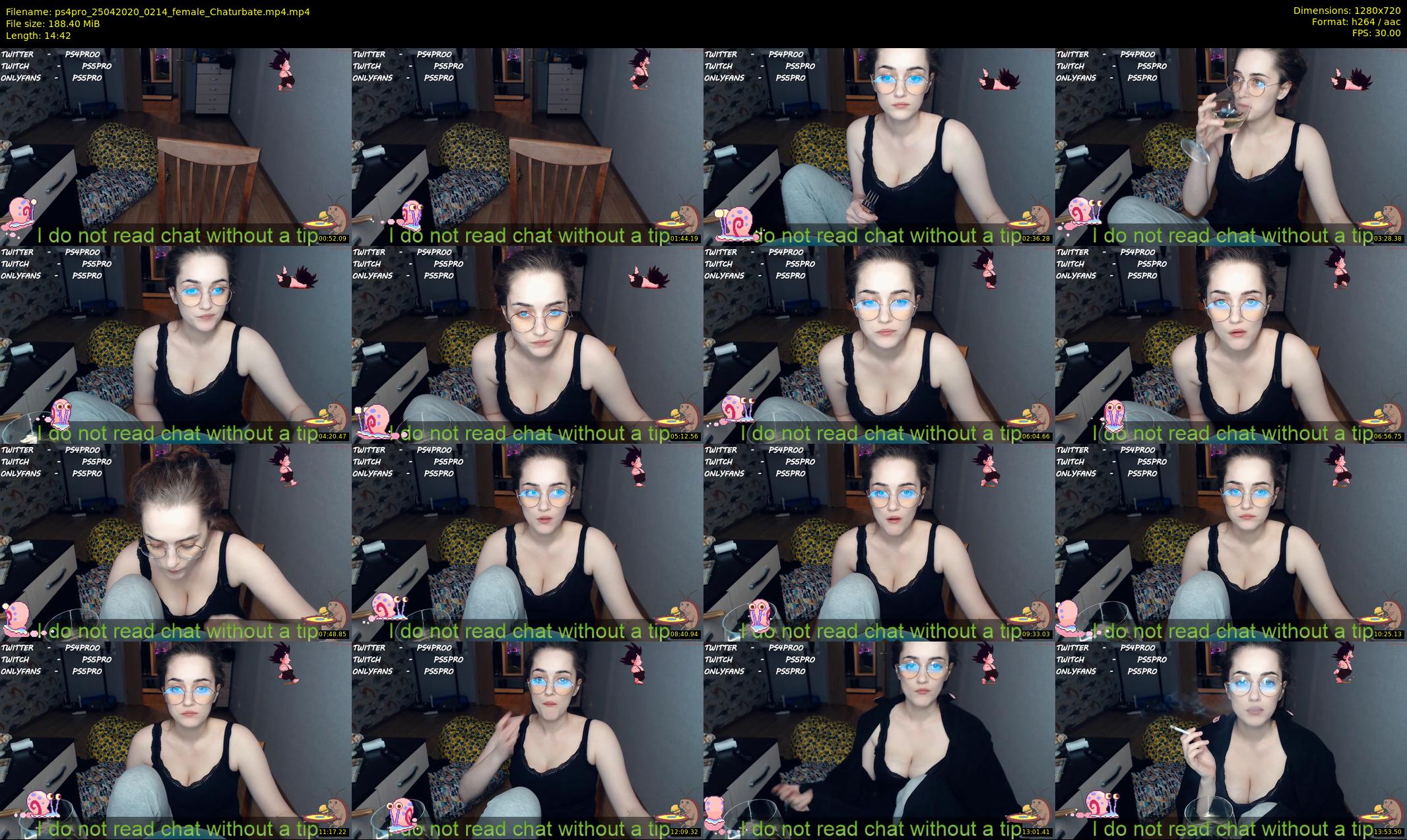 ps4pro — 15 minute Chaturbate female cam show recording, 720p, Apr 25, 2020