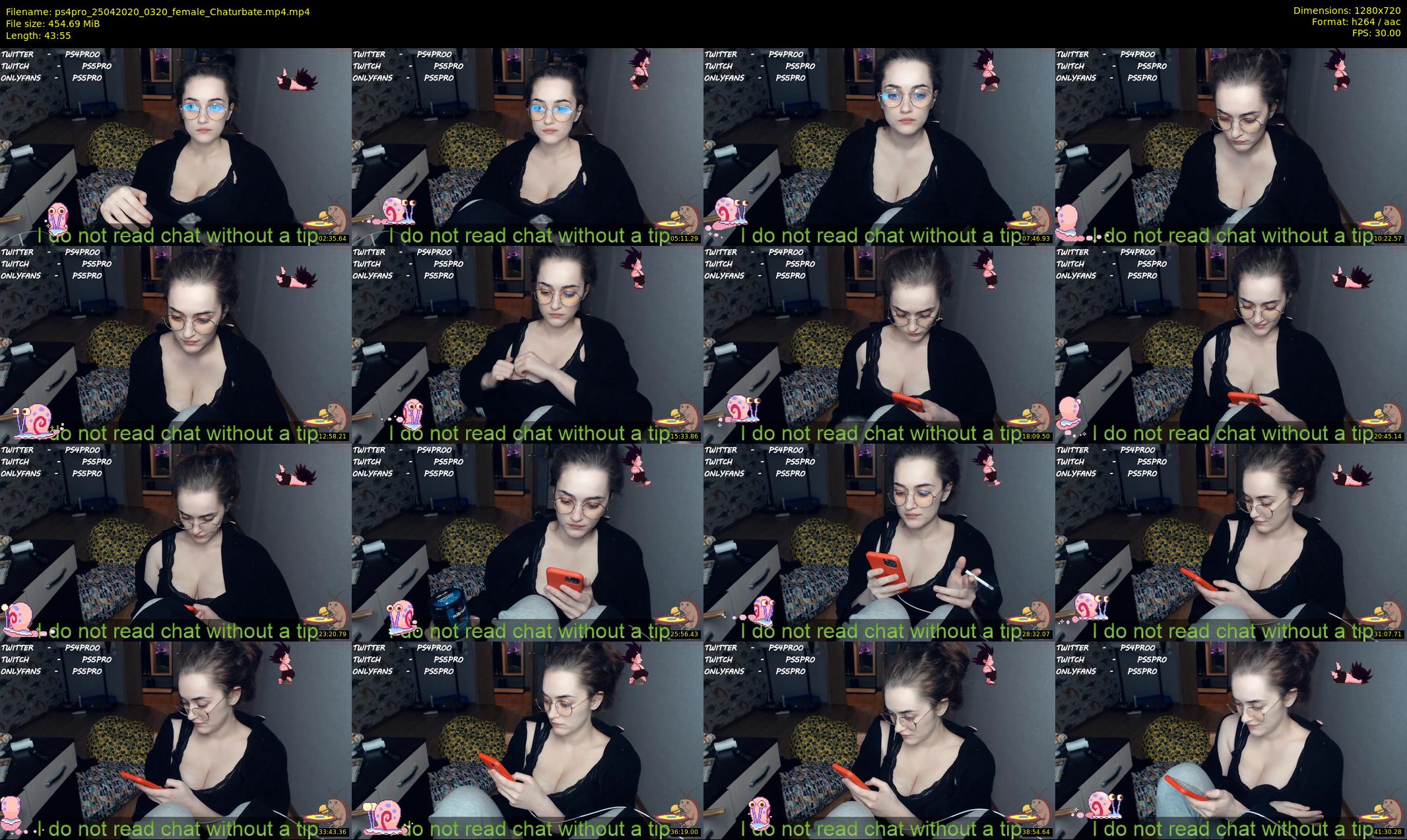 ps4pro — 44 minute Chaturbate female cam show recording, 720p, Apr 25, 2020