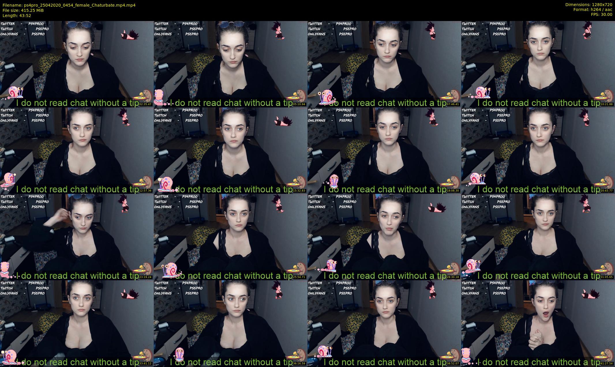 ps4pro — 44 minute Chaturbate female cam show recording, 720p, Apr 25, 2020