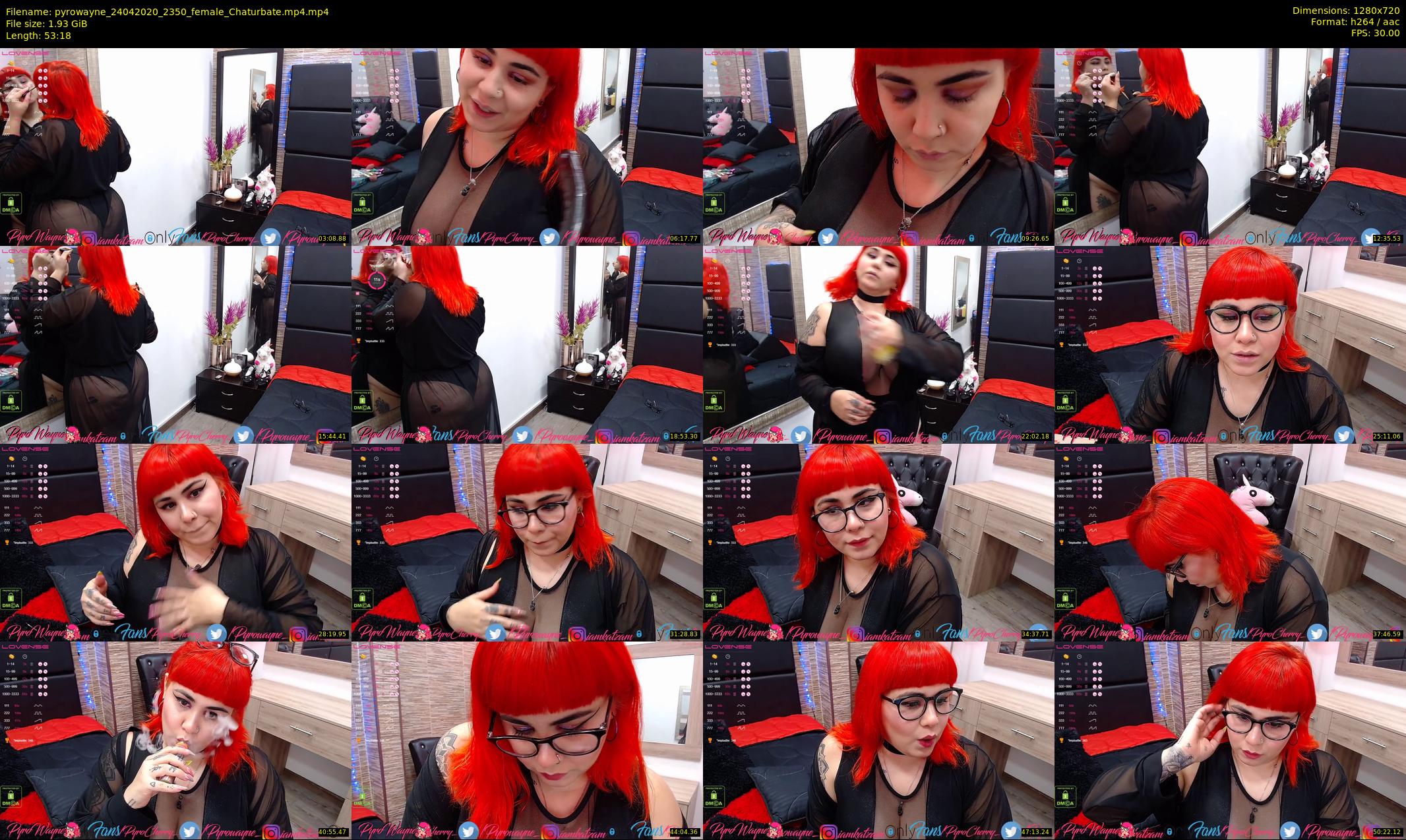 pyrowayne — 54 minute Chaturbate female cam show recording, 720p, Apr 24, 2020