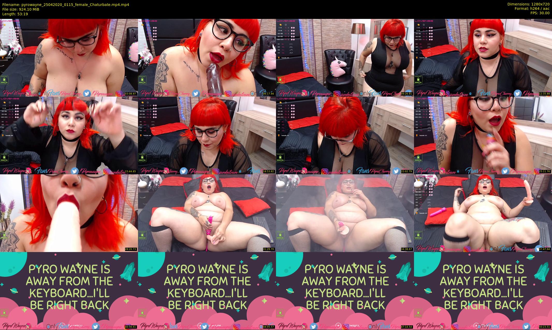 pyrowayne — 54 minute Chaturbate female cam show recording, 720p, Apr 25, 2020