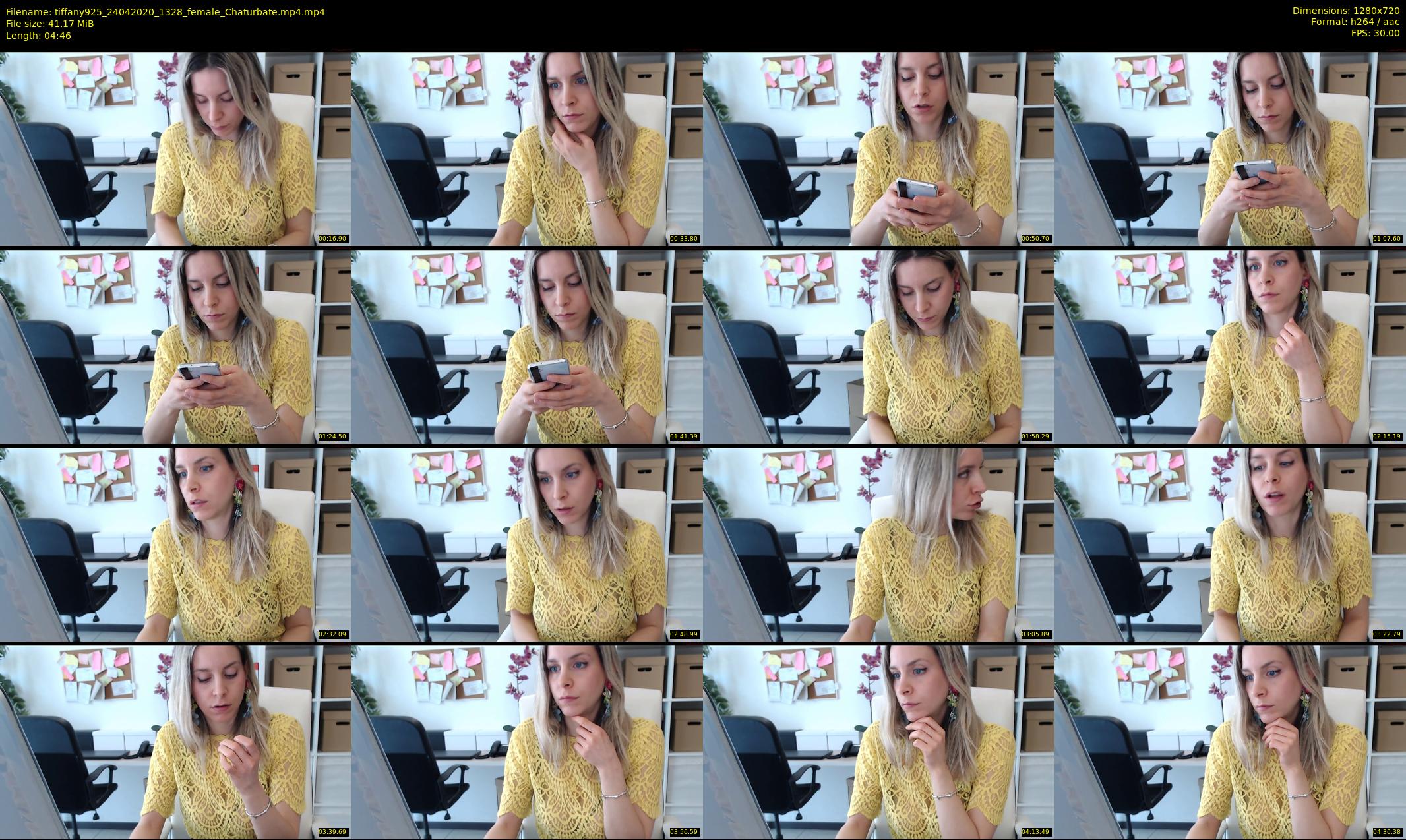 tiffany925 — 5 minute Chaturbate female cam show recording, 720p, Apr 24, 2020