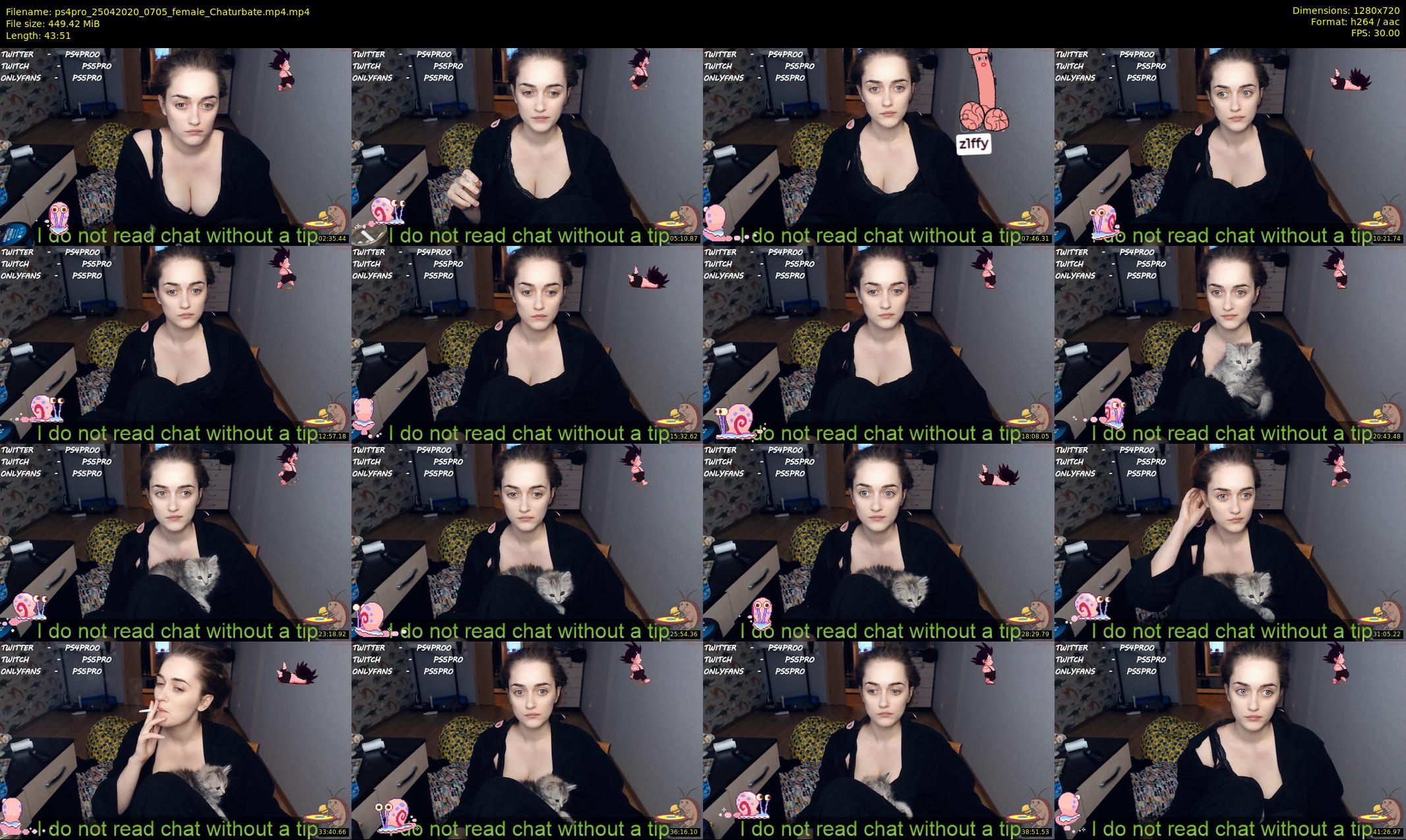 ps4pro — 44 minute Chaturbate female cam show recording, 720p, Apr 25, 2020