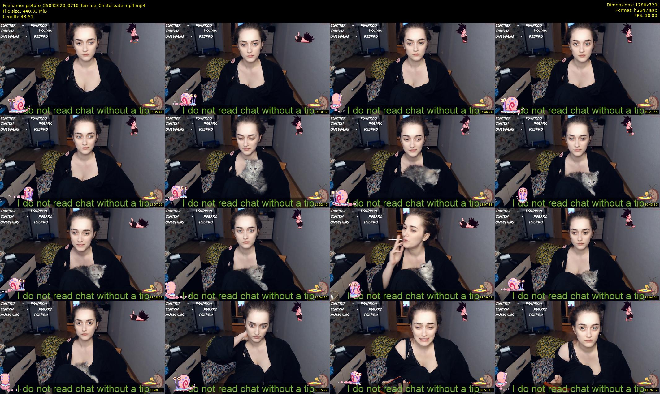 ps4pro — 44 minute Chaturbate female cam show recording, 720p, Apr 25, 2020
