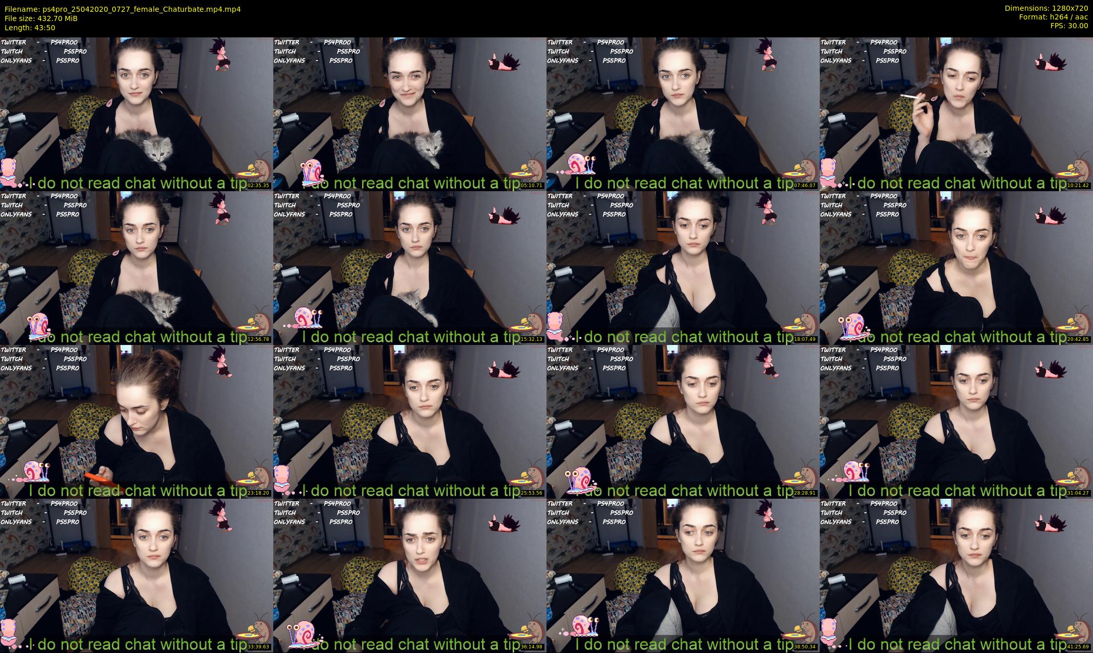 ps4pro — 44 minute Chaturbate female cam show recording, 720p, Apr 25, 2020