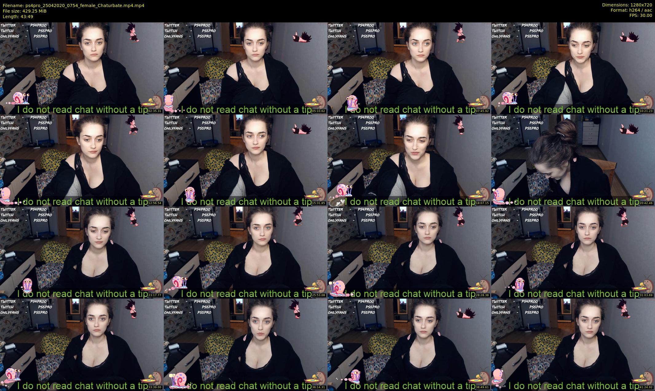 ps4pro — 44 minute Chaturbate female cam show recording, 720p, Apr 25, 2020