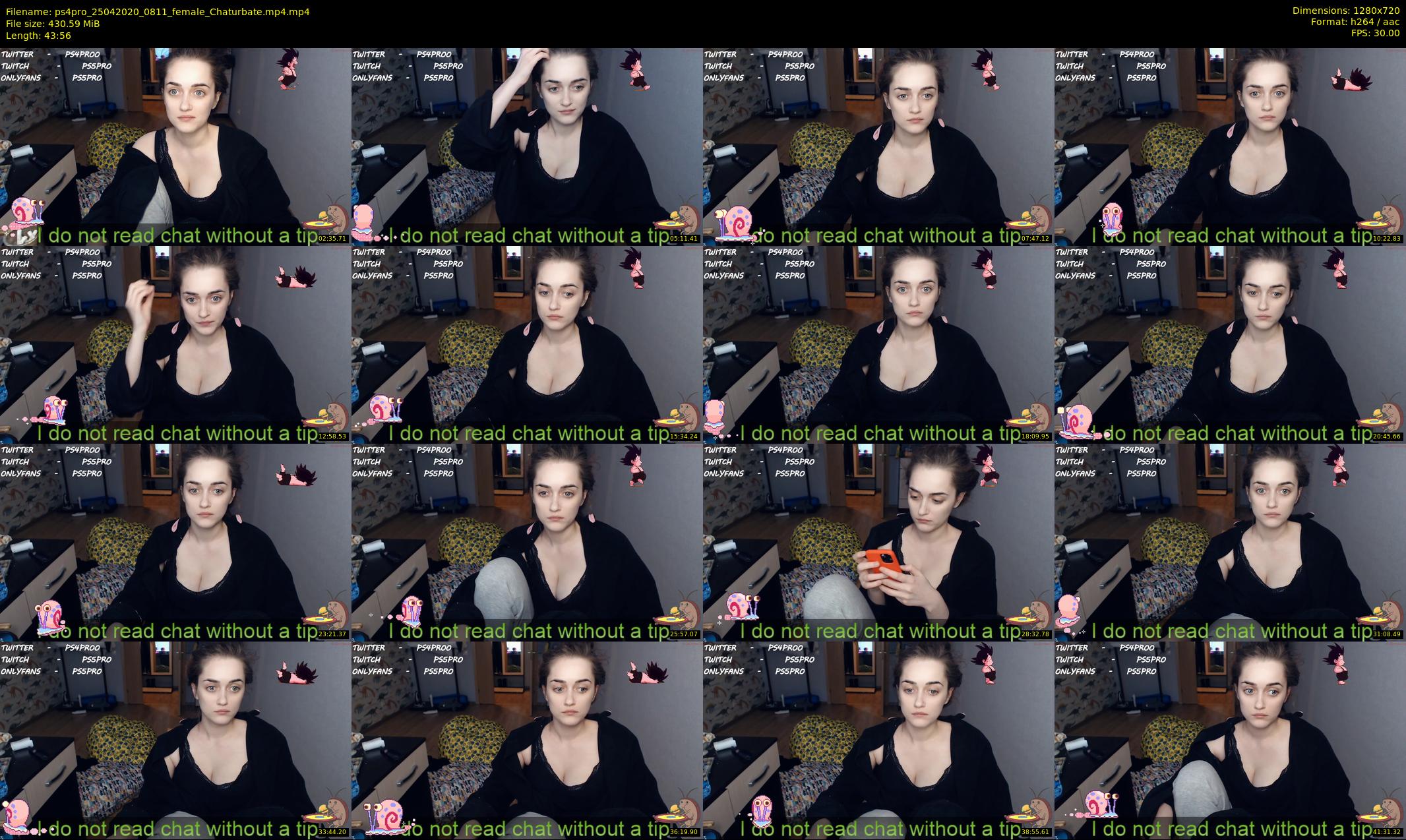ps4pro — 44 minute Chaturbate female cam show recording, 720p, Apr 25, 2020