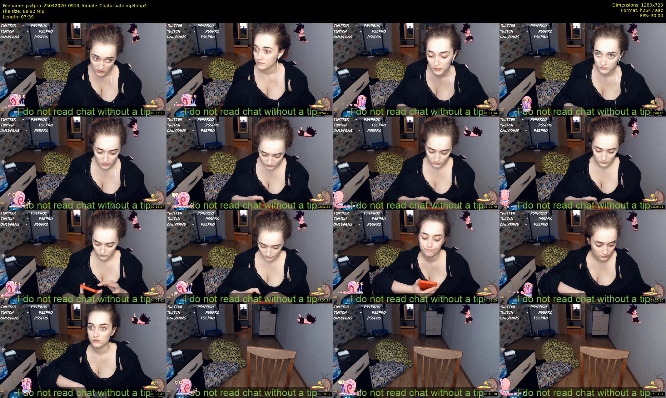 ps4pro — 8 minute Chaturbate female cam show recording, 720p, Apr 25, 2020