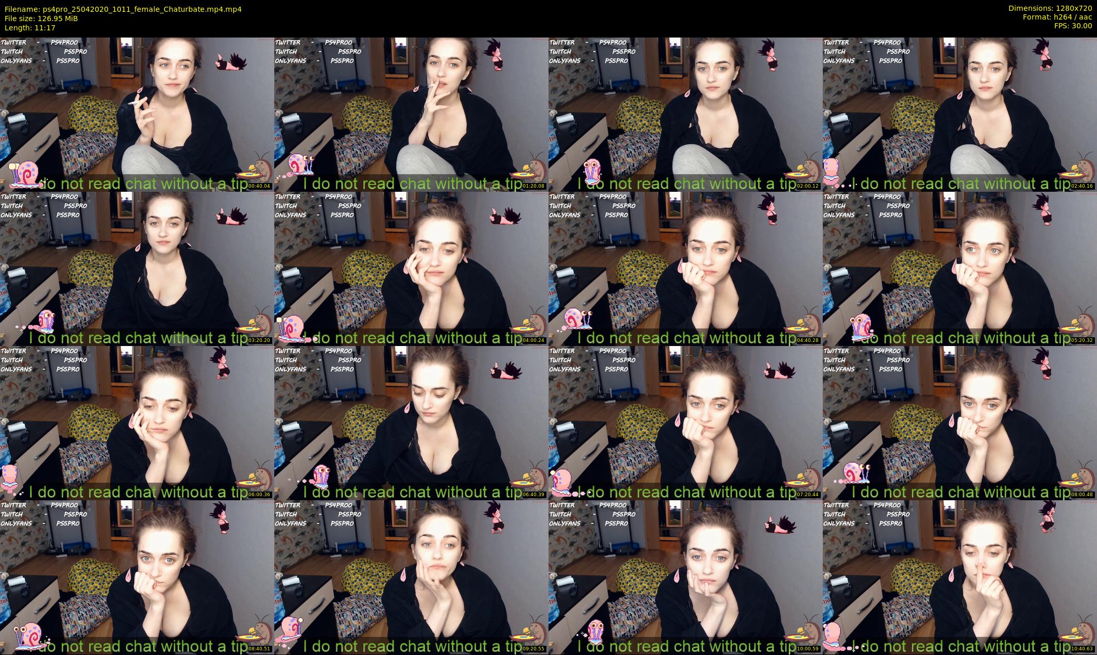 ps4pro — 12 minute Chaturbate female cam show recording, 720p, Apr 25, 2020