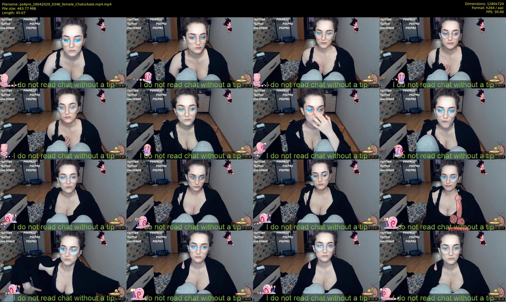 ps4pro — 46 minute Chaturbate female cam show recording, 720p, Apr 26, 2020