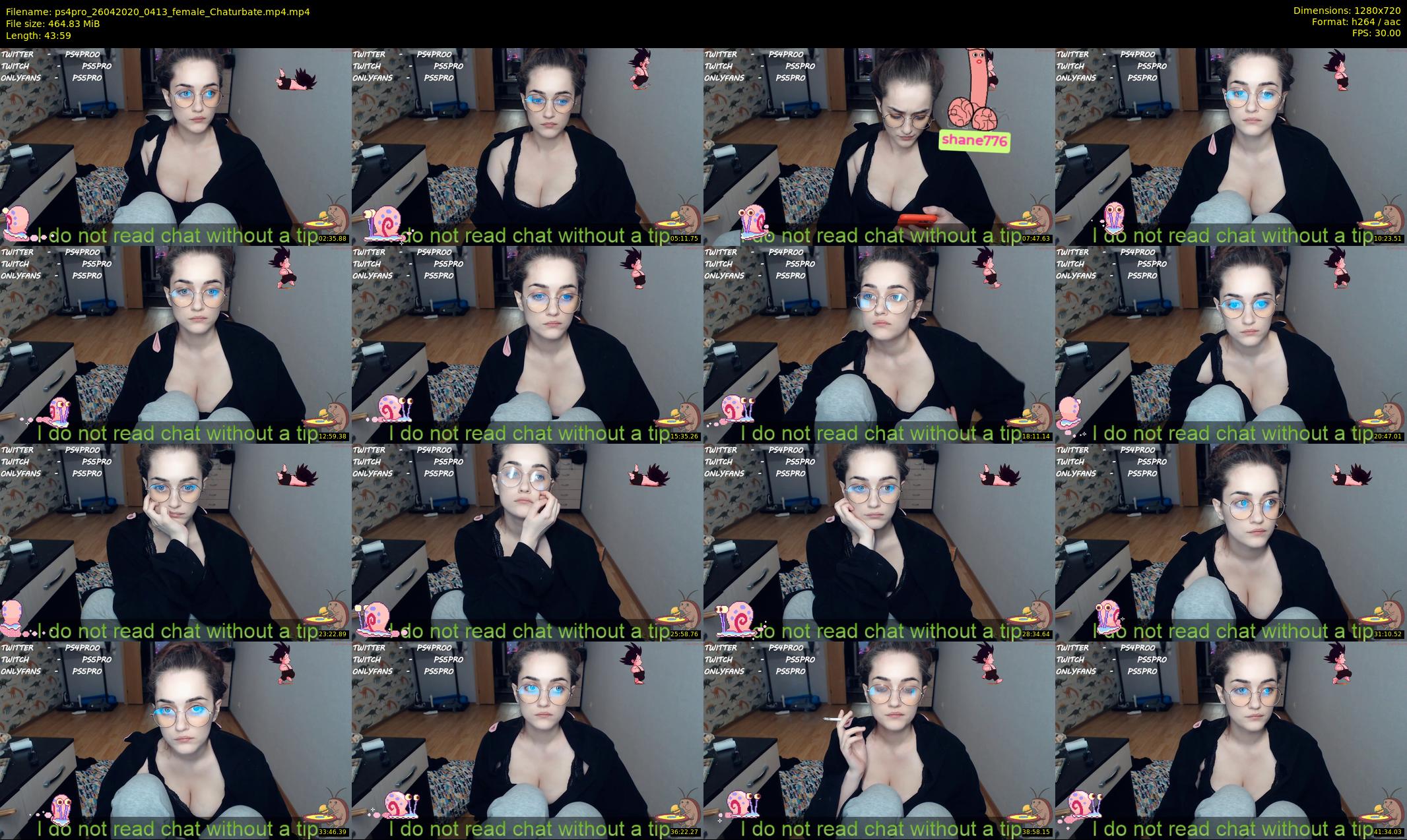 ps4pro — 44 minute Chaturbate female cam show recording, 720p, Apr 26, 2020