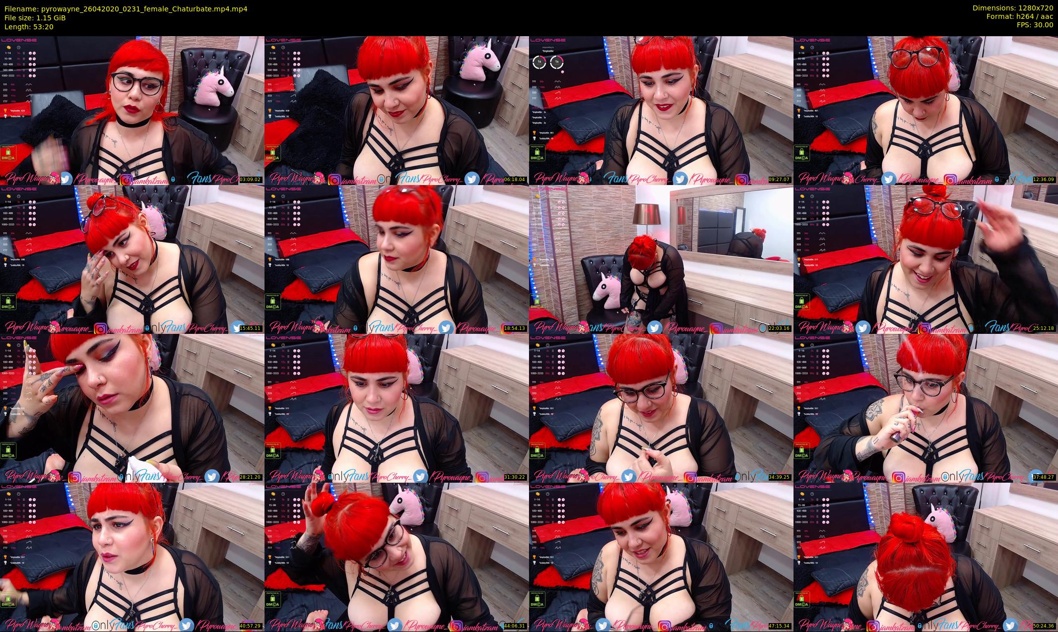 pyrowayne — 54 minute Chaturbate female cam show recording, 720p, Apr 26, 2020