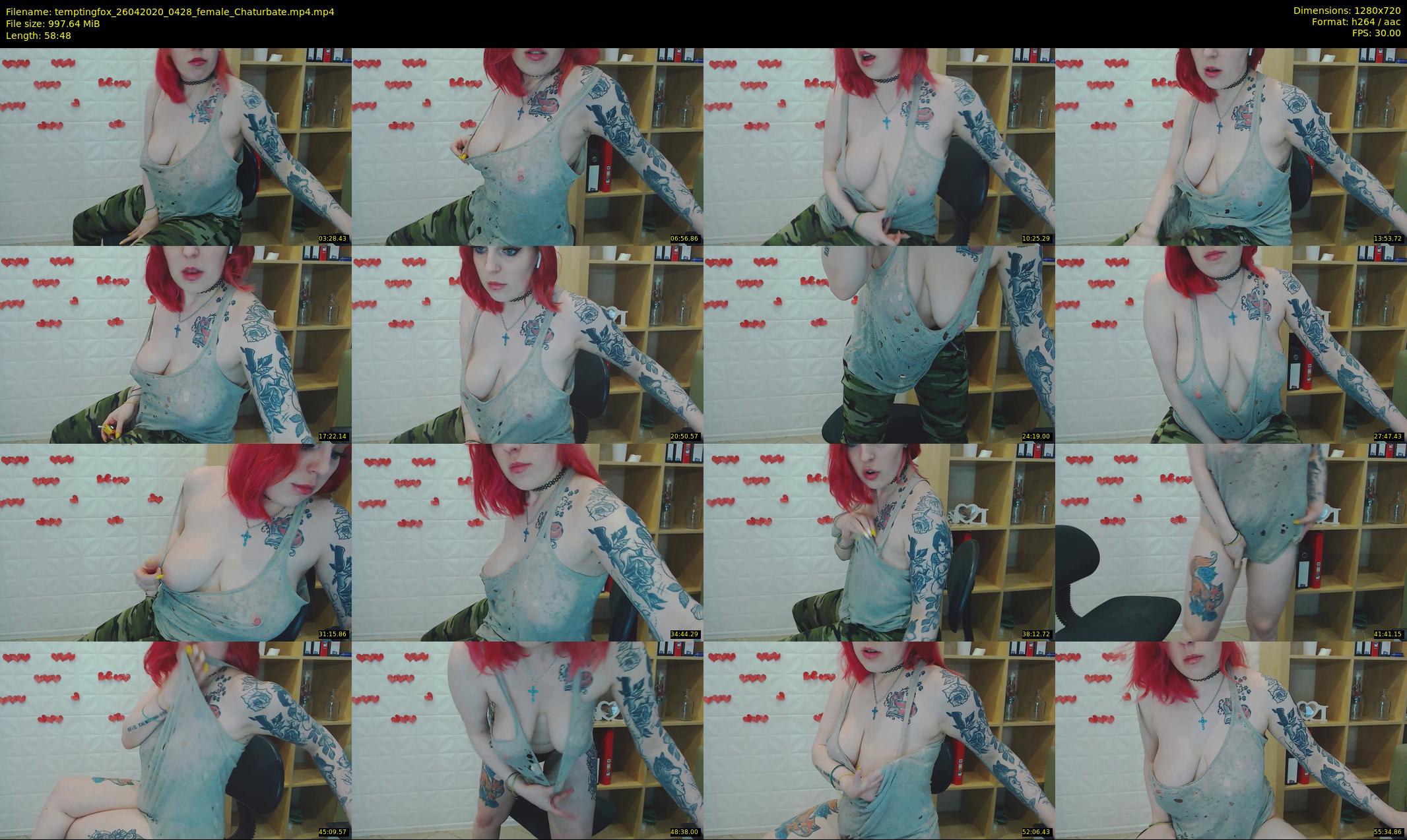 temptingfox — 59 minute Chaturbate female cam show recording, 720p, Apr 26, 2020