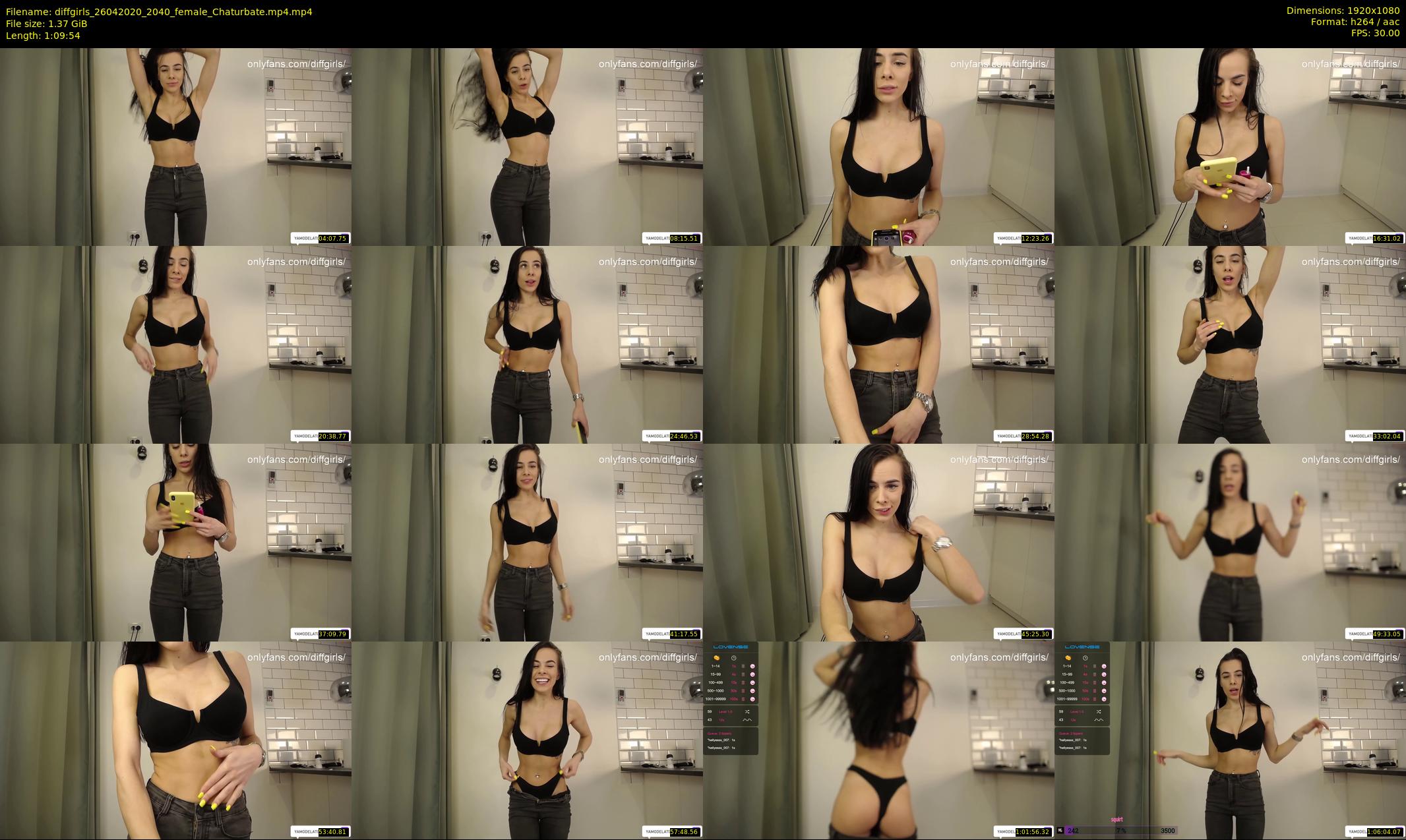 diffgirls — 70 minute Chaturbate female cam show recording, 1080p, Apr 26, 2020