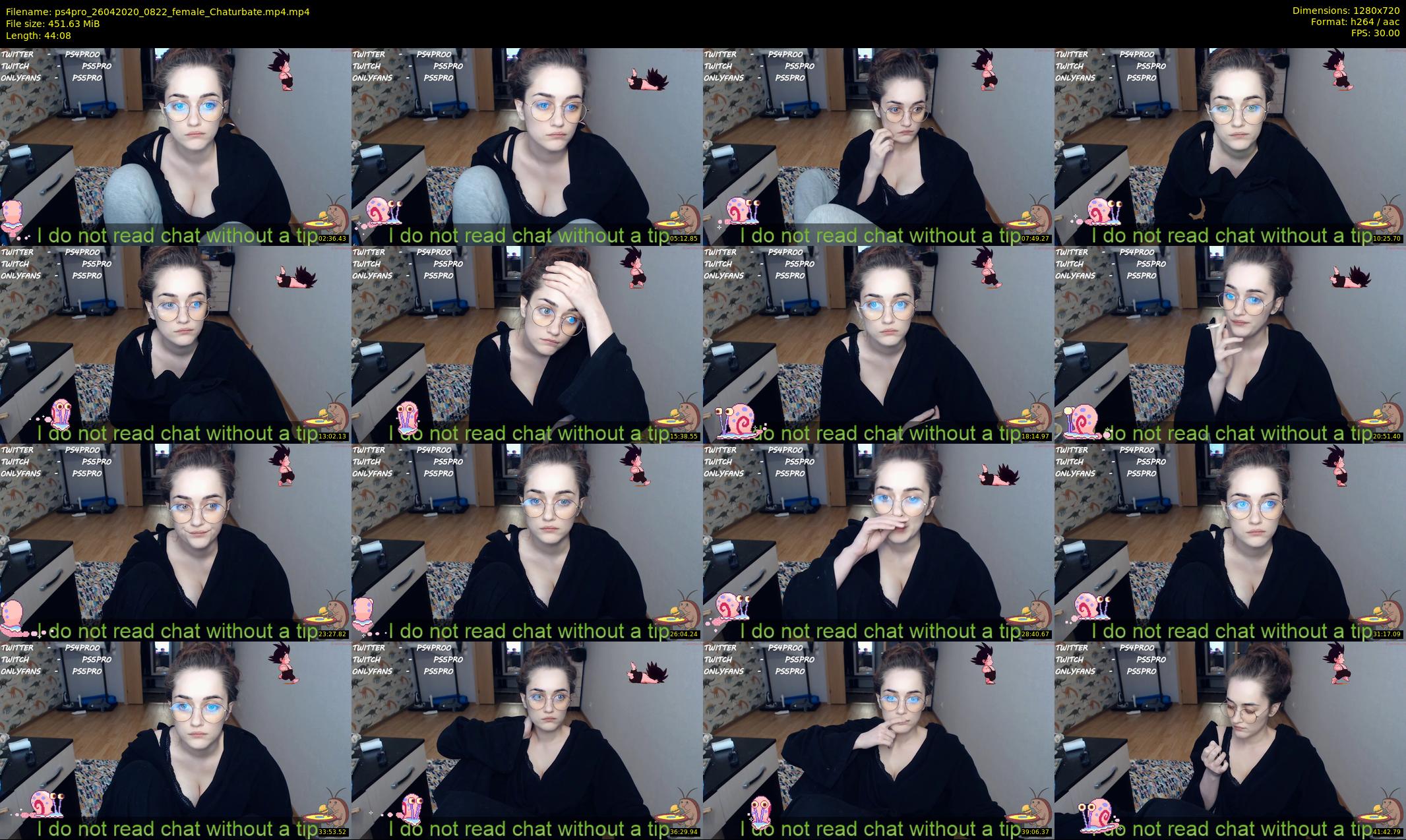 ps4pro — 45 minute Chaturbate female cam show recording, 720p, Apr 26, 2020