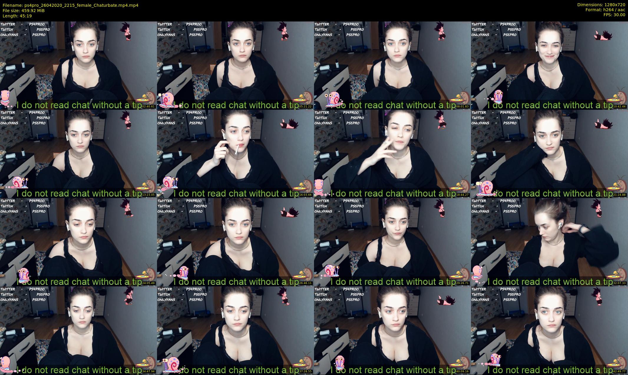 ps4pro — 46 minute Chaturbate female cam show recording, 720p, Apr 26, 2020
