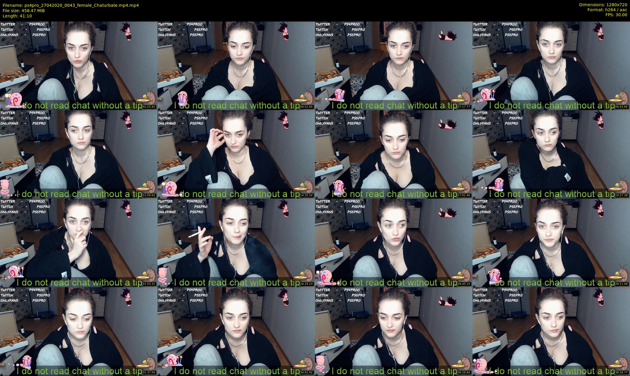ps4pro — 42 minute Chaturbate female cam show recording, 720p, Apr 27, 2020