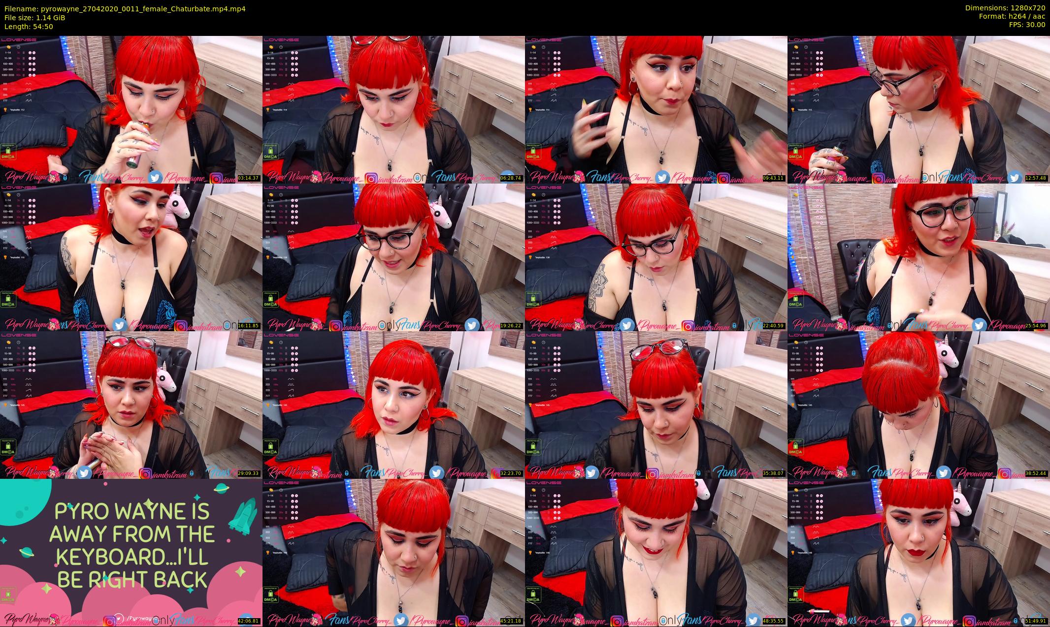 pyrowayne — 55 minute Chaturbate female cam show recording, 720p, Apr 27, 2020