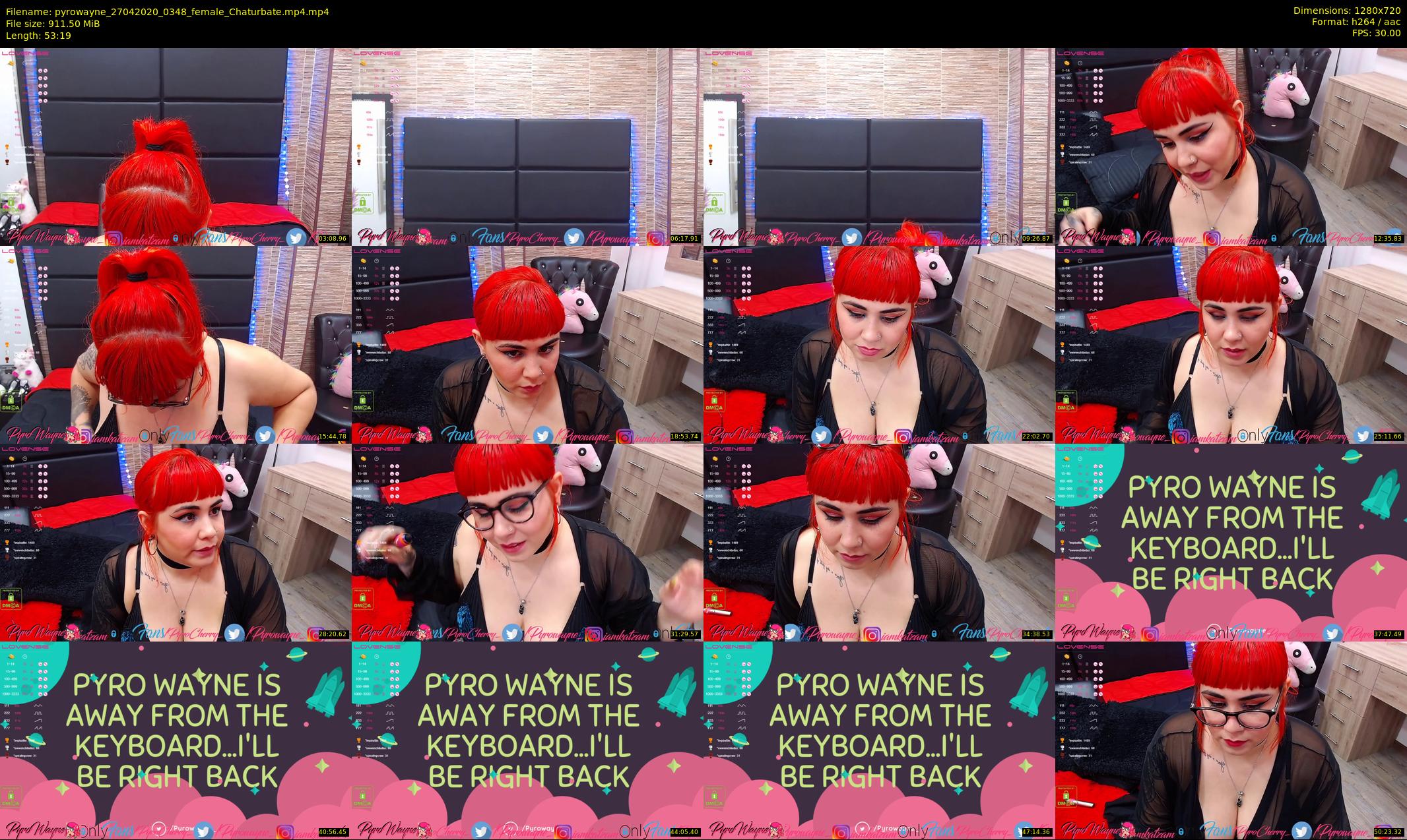 pyrowayne — 54 minute Chaturbate female cam show recording, 720p, Apr 27, 2020