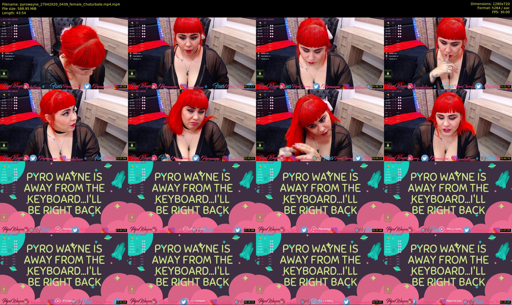 pyrowayne — 44 minute Chaturbate female cam show recording, 720p, Apr 27, 2020
