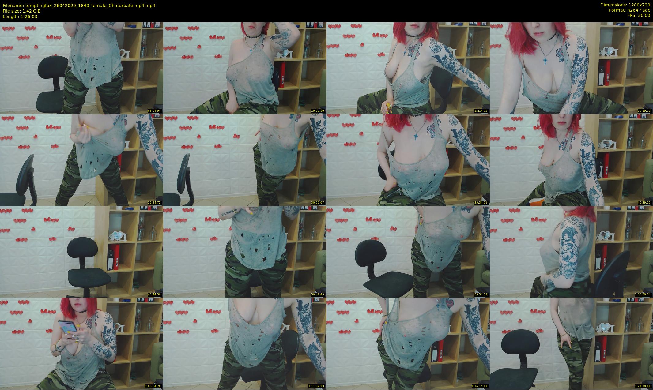 temptingfox — 87 minute Chaturbate female cam show recording, 720p, Apr 26, 2020