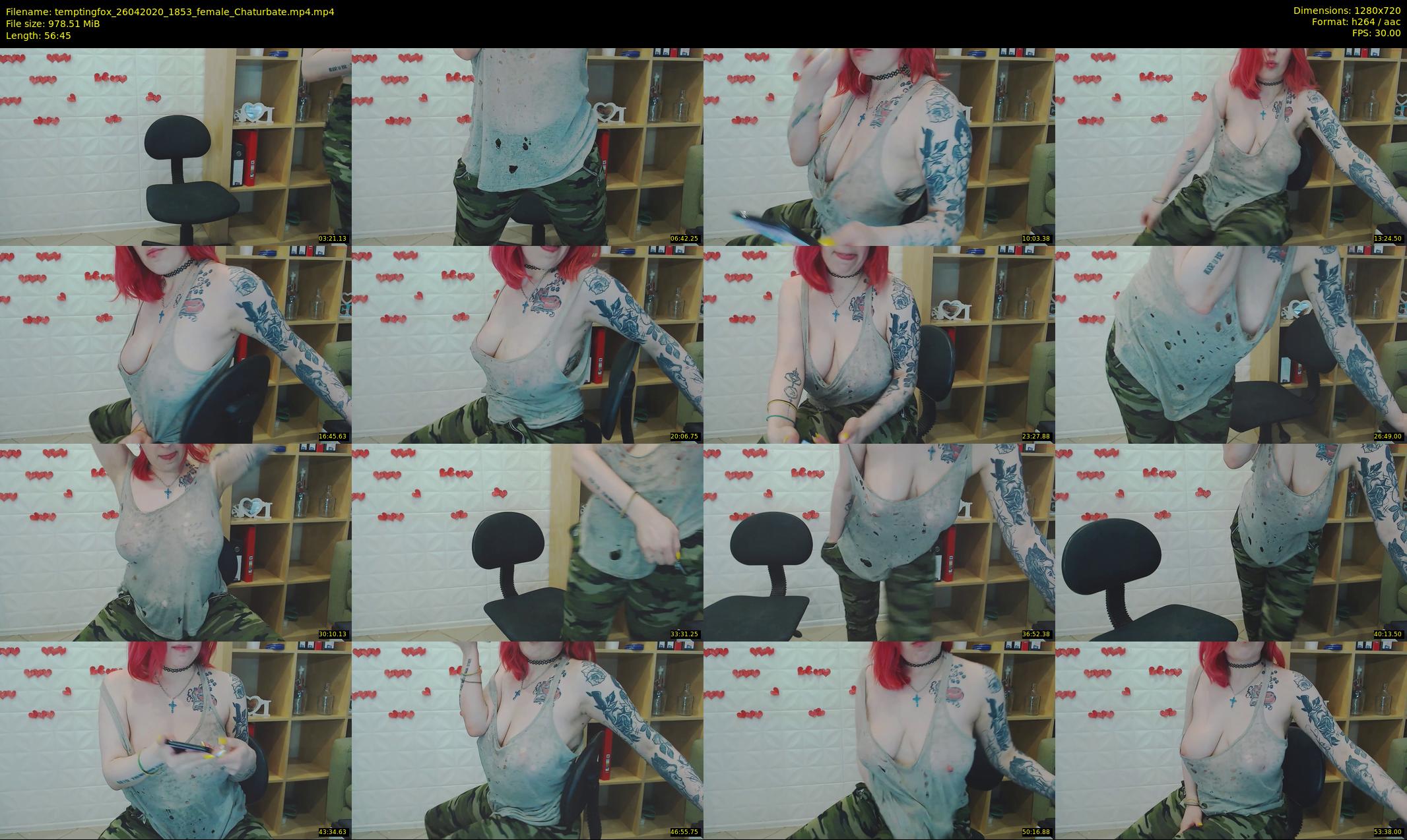 temptingfox — 57 minute Chaturbate female cam show recording, 720p, Apr 26, 2020