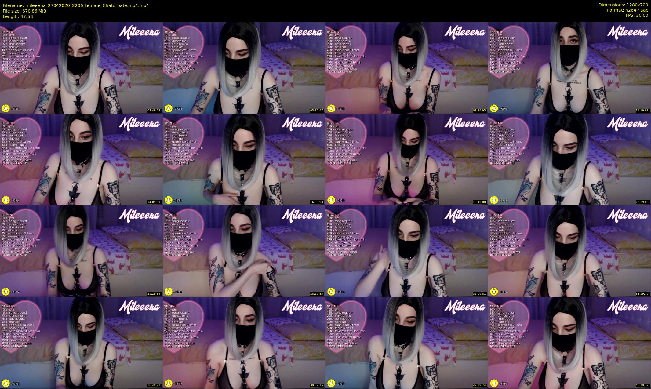 mileeena — 48 minute Chaturbate female cam show recording, 720p, Apr 27, 2020