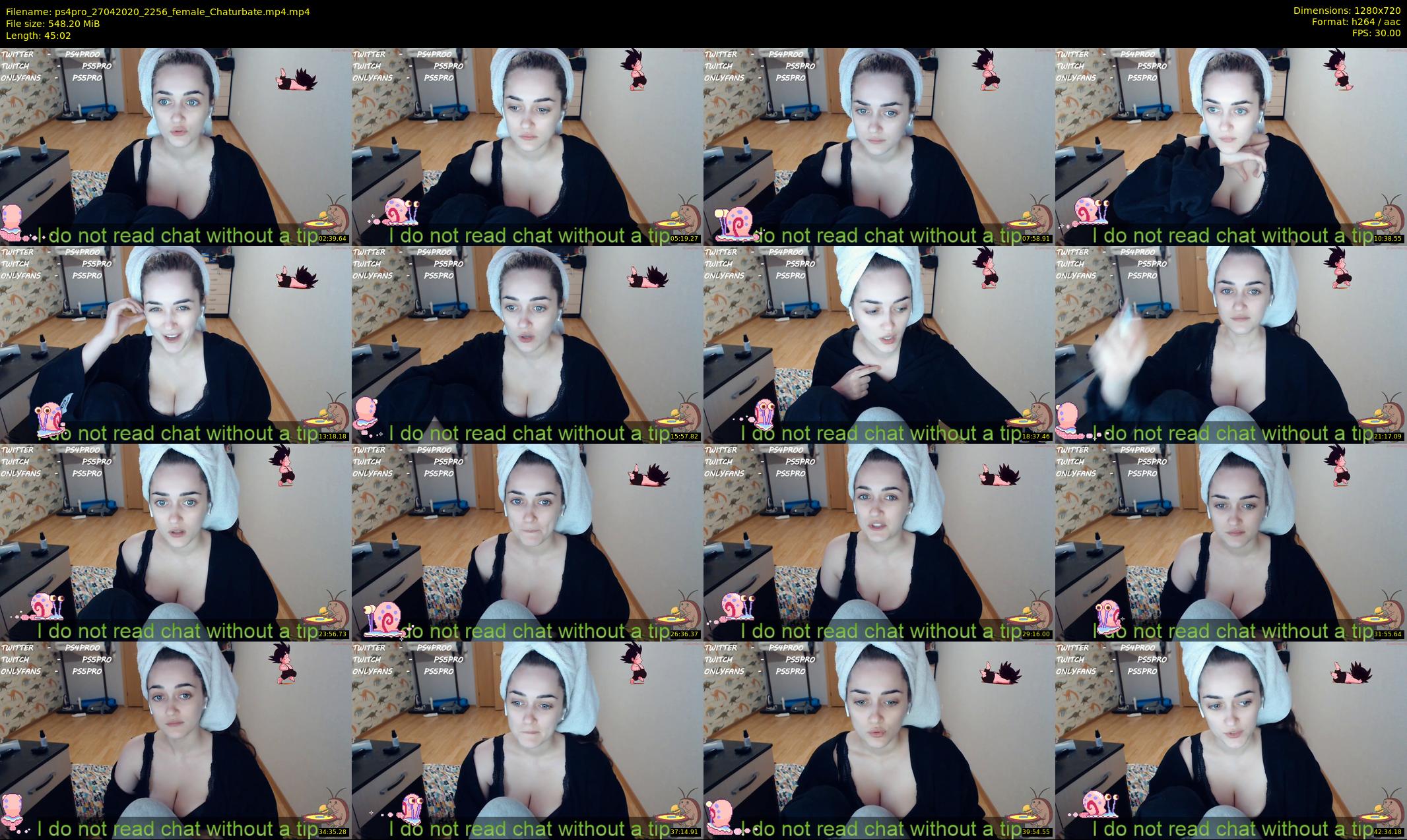 ps4pro — 46 minute Chaturbate female cam show recording, 720p, Apr 27, 2020