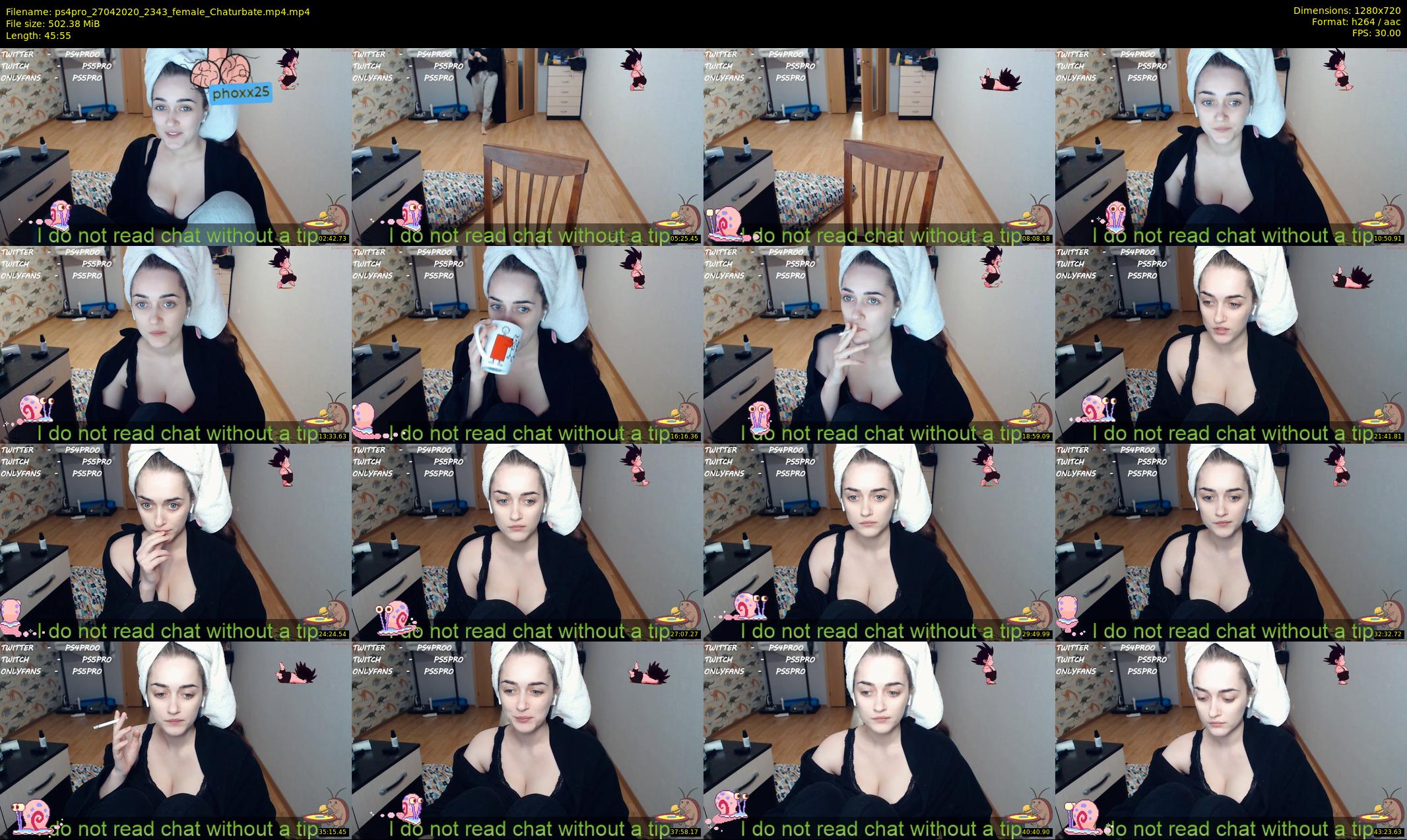 ps4pro — 46 minute Chaturbate female cam show recording, 720p, Apr 27, 2020