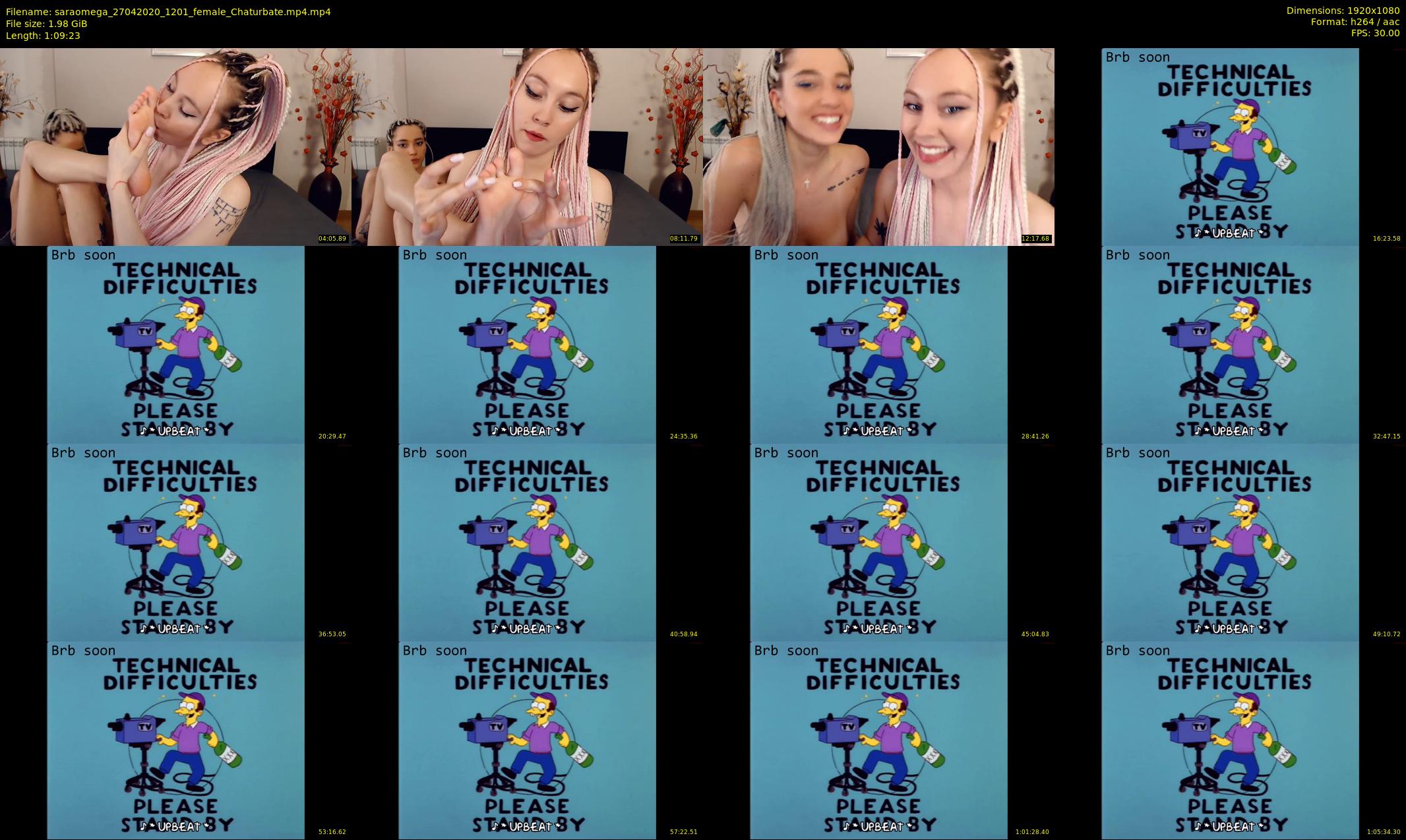 saraomega — 70 minute Chaturbate couple cam show recording, 1080p, Apr 27, 2020
