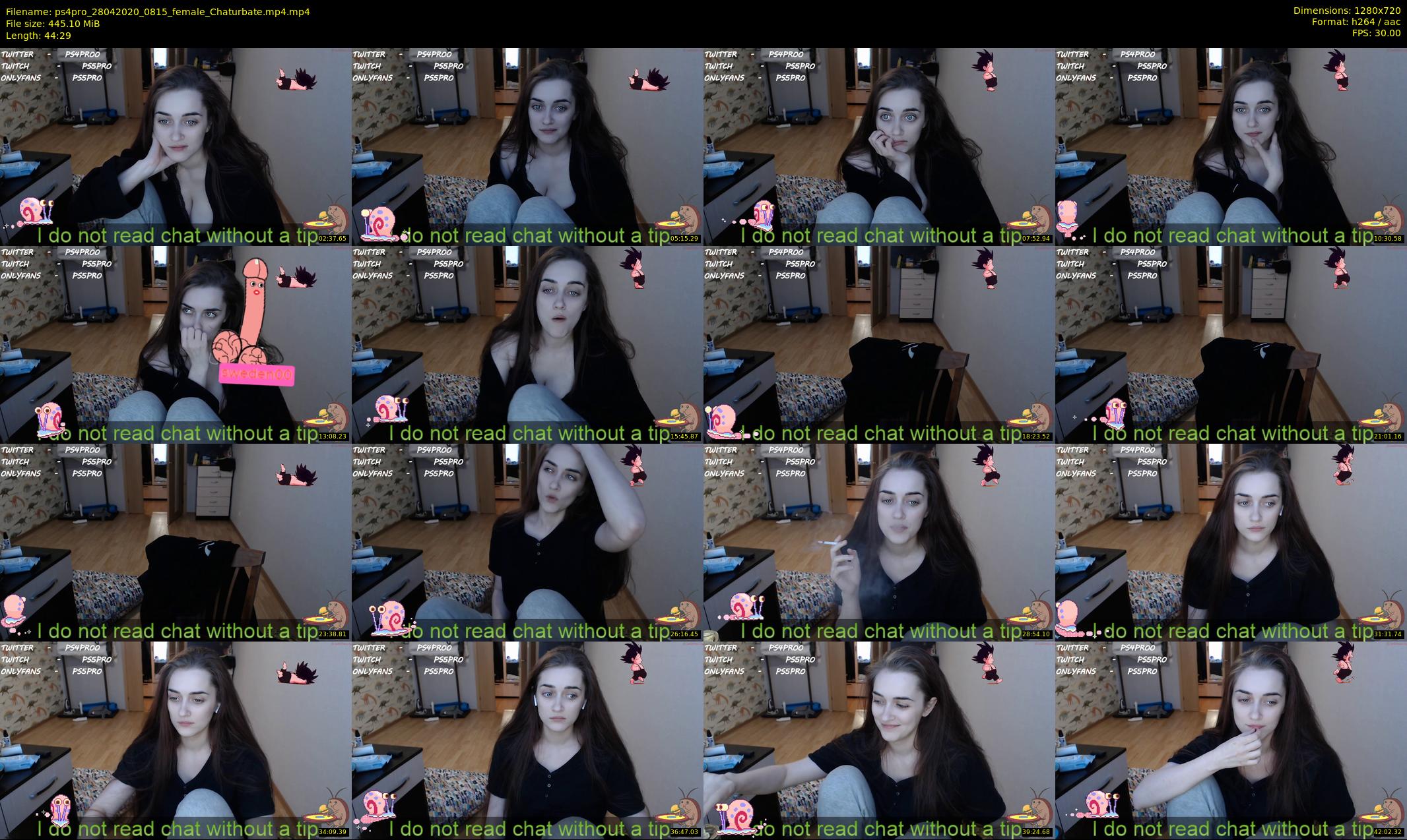 ps4pro — 45 minute Chaturbate female cam show recording, 720p, Apr 28, 2020