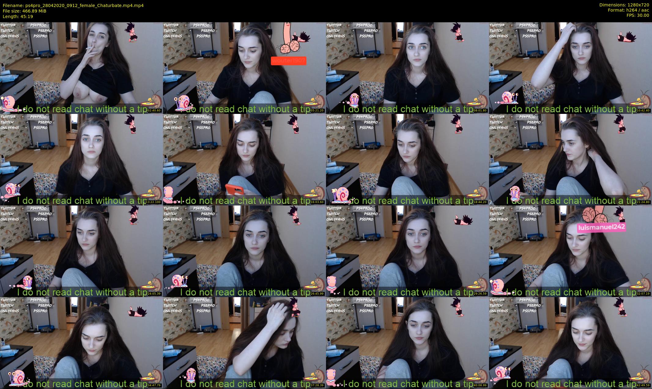 ps4pro — 46 minute Chaturbate female cam show recording, 720p, Apr 28, 2020