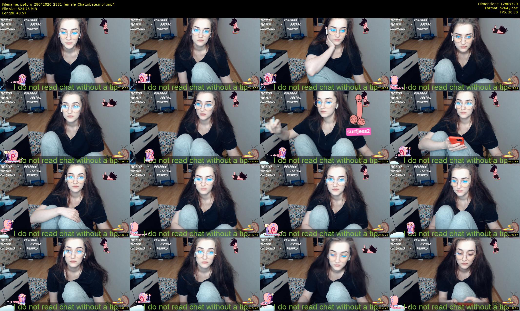 ps4pro — 44 minute Chaturbate female cam show recording, 720p, Apr 28, 2020