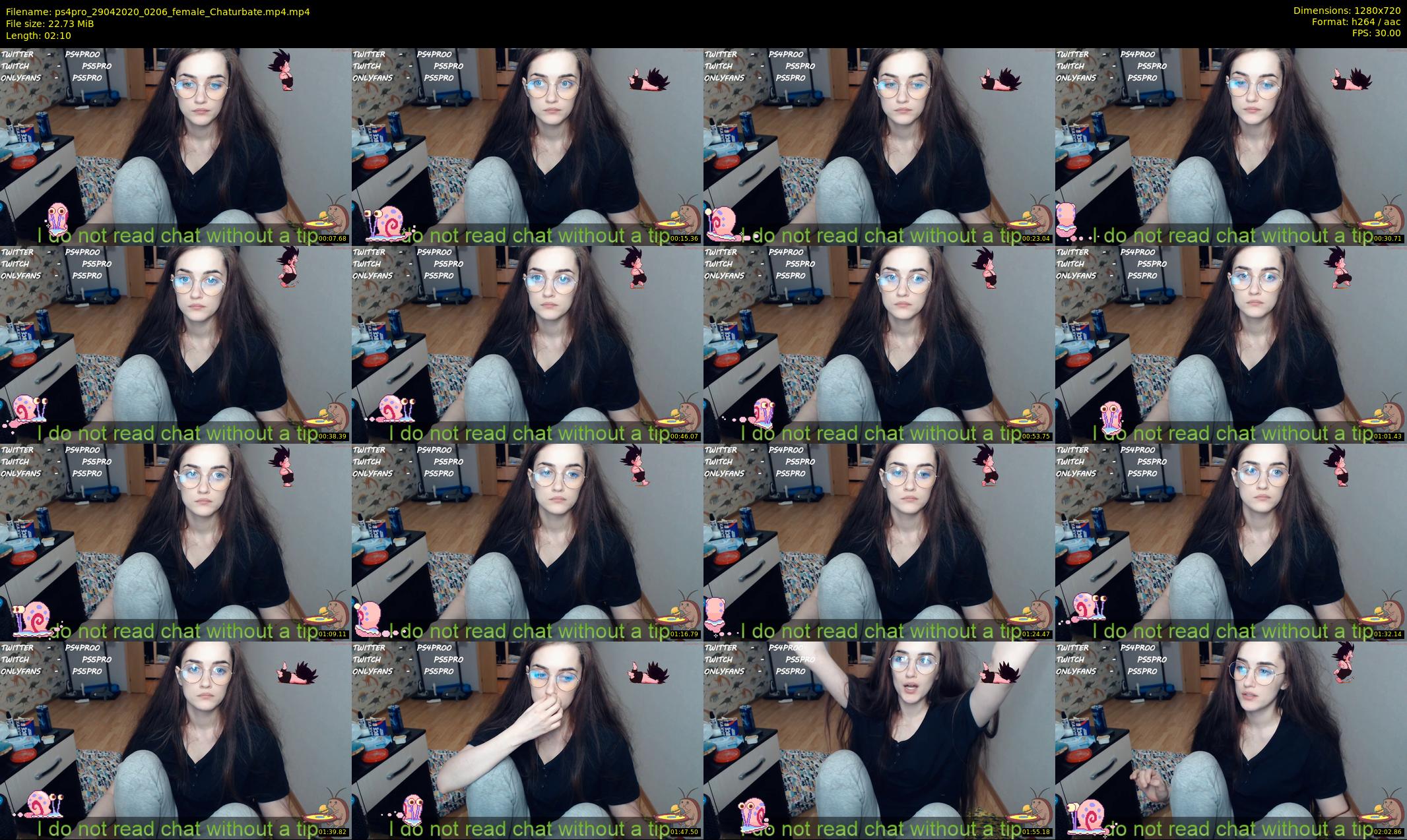 ps4pro — 3 minute Chaturbate female cam show recording, 720p, Apr 29, 2020