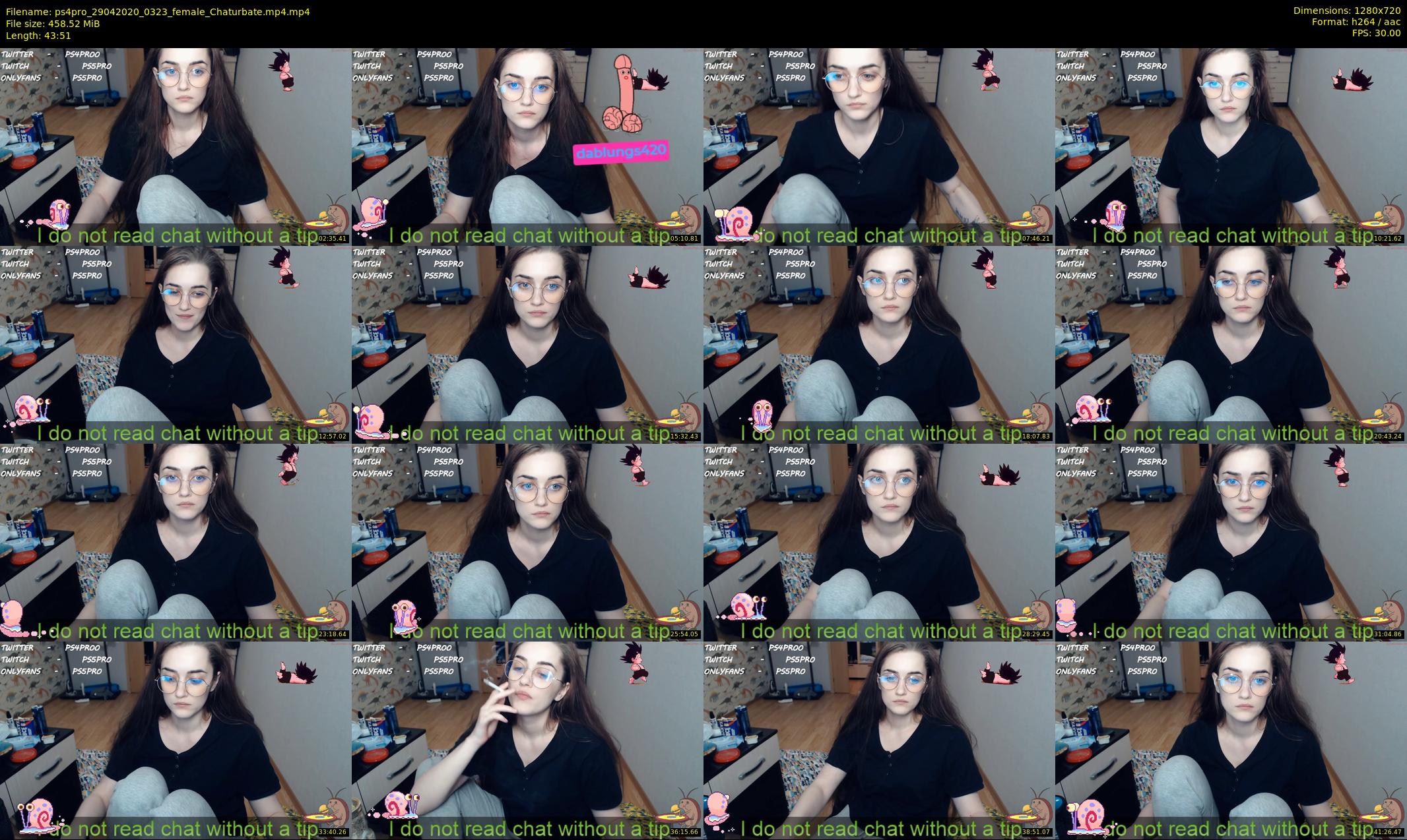 ps4pro — 44 minute Chaturbate female cam show recording, 720p, Apr 29, 2020