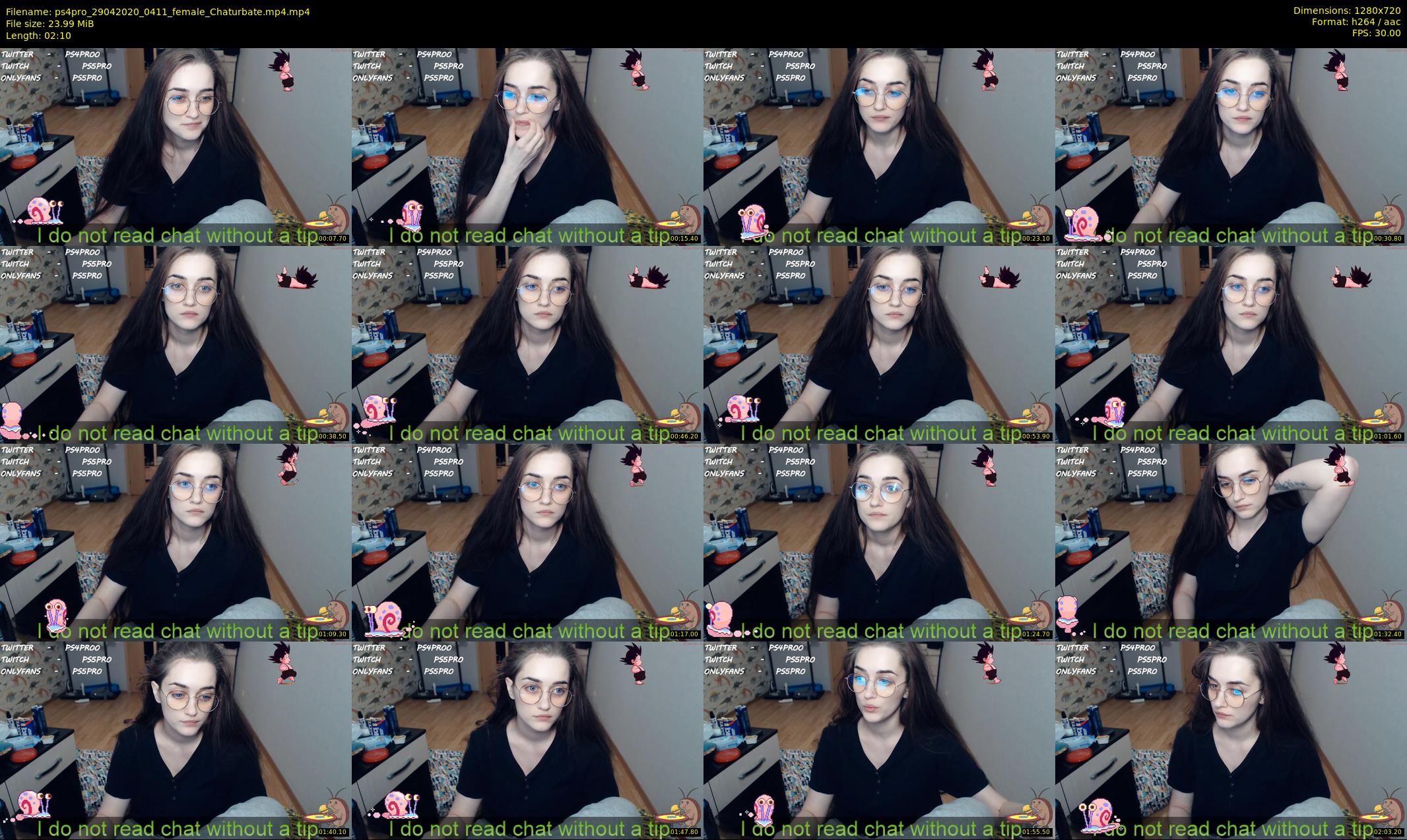 ps4pro — 3 minute Chaturbate female cam show recording, 720p, Apr 29, 2020