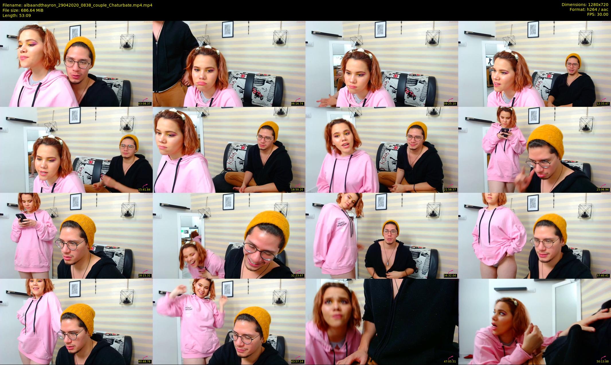 albaandthayron — 54 minute Chaturbate couple cam show recording, 720p, Apr 29, 2020