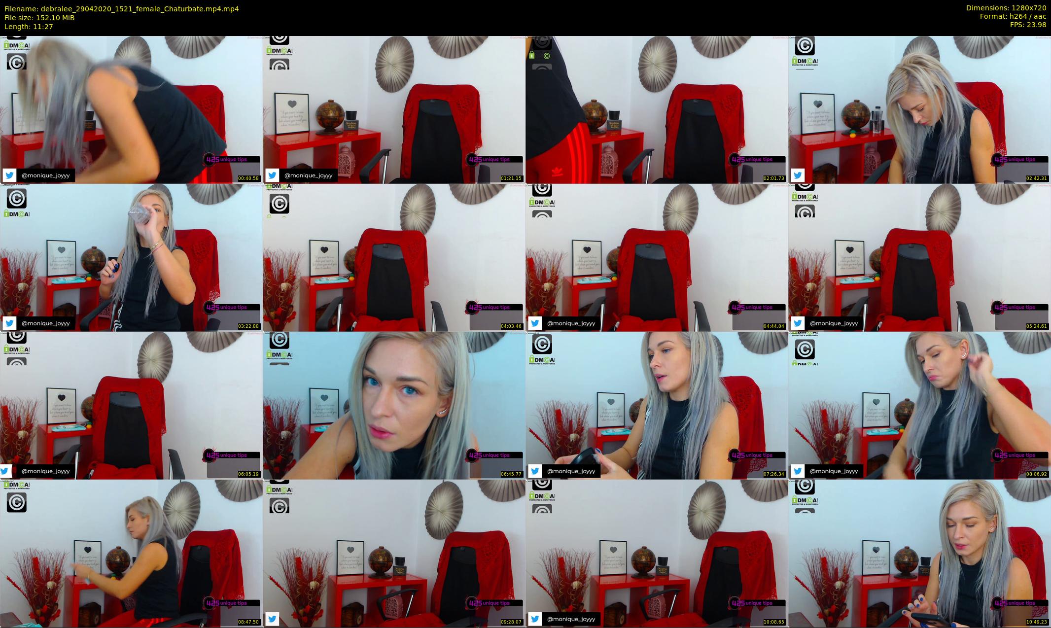 debralee — 12 minute Chaturbate female cam show recording, 720p, Apr 29, 2020